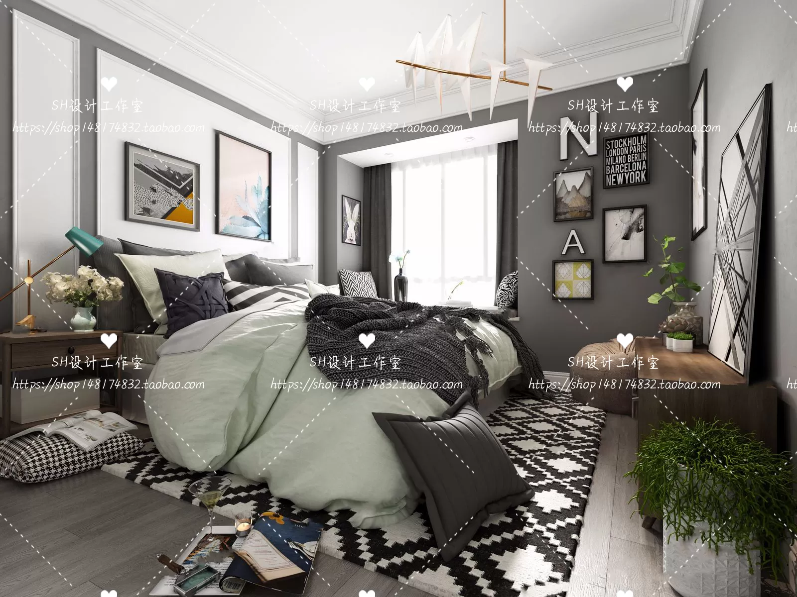 BEDROOM 3D SCENES – VRAY RENDER – 436 BEDROOM 3D SCENES – VRAY RENDER – 436