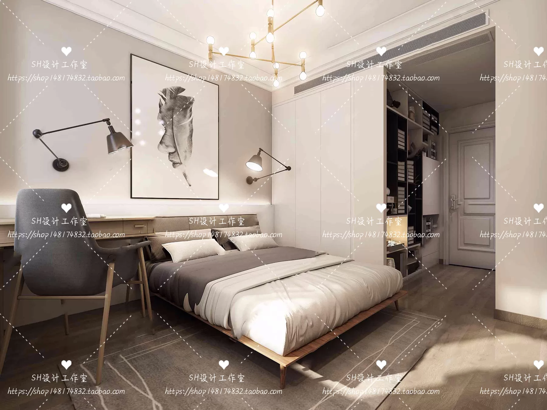 BEDROOM 3D SCENES – VRAY RENDER – 439 BEDROOM 3D SCENES – VRAY RENDER – 439