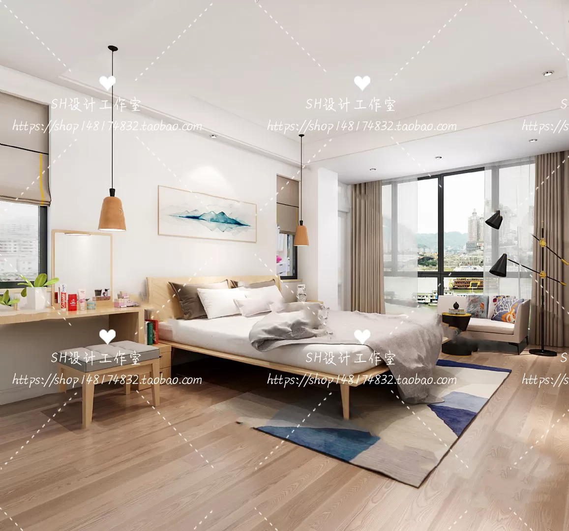 BEDROOM 3D SCENES – VRAY RENDER – 443