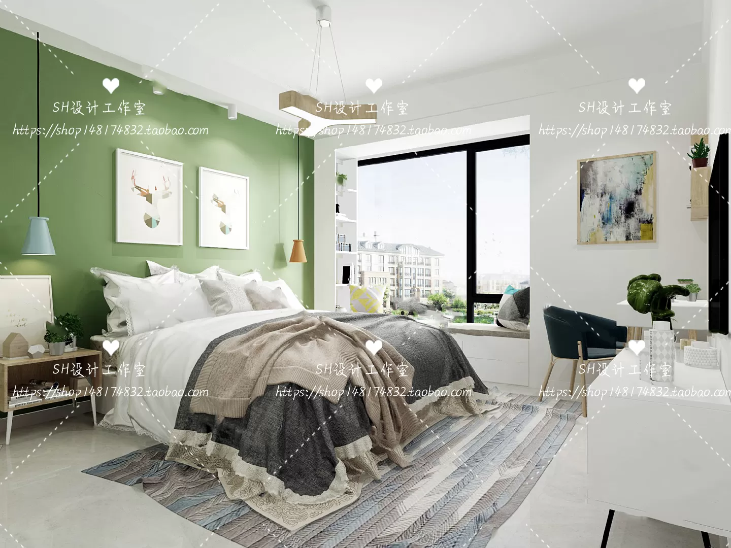BEDROOM 3D SCENES – VRAY RENDER – 445