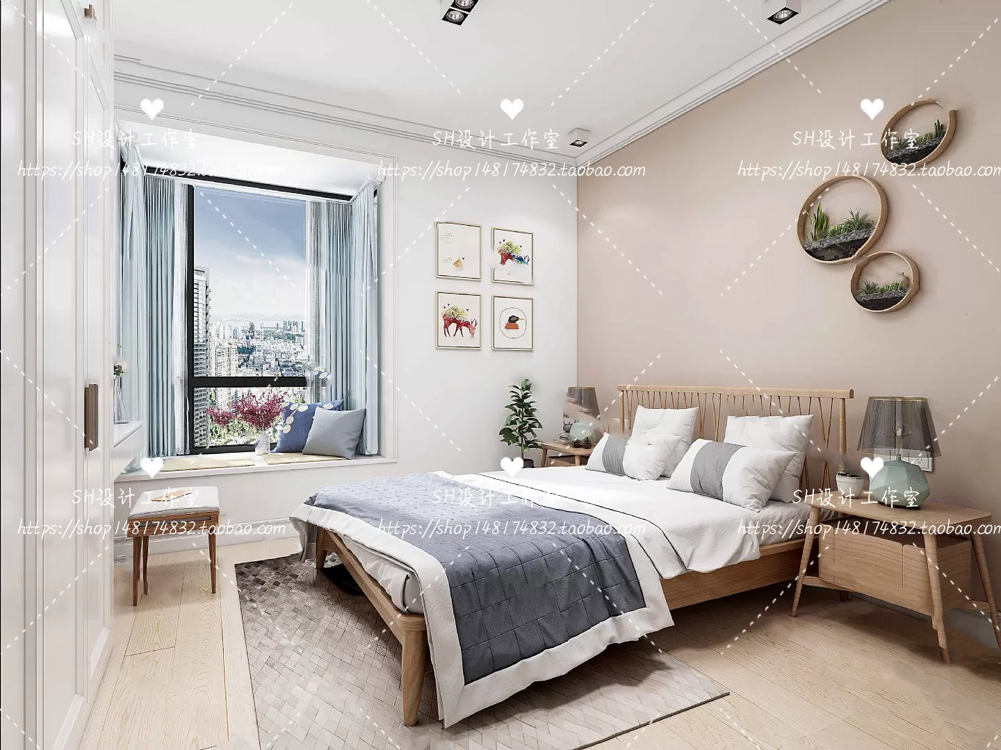 BEDROOM 3D SCENES – VRAY RENDER – 446