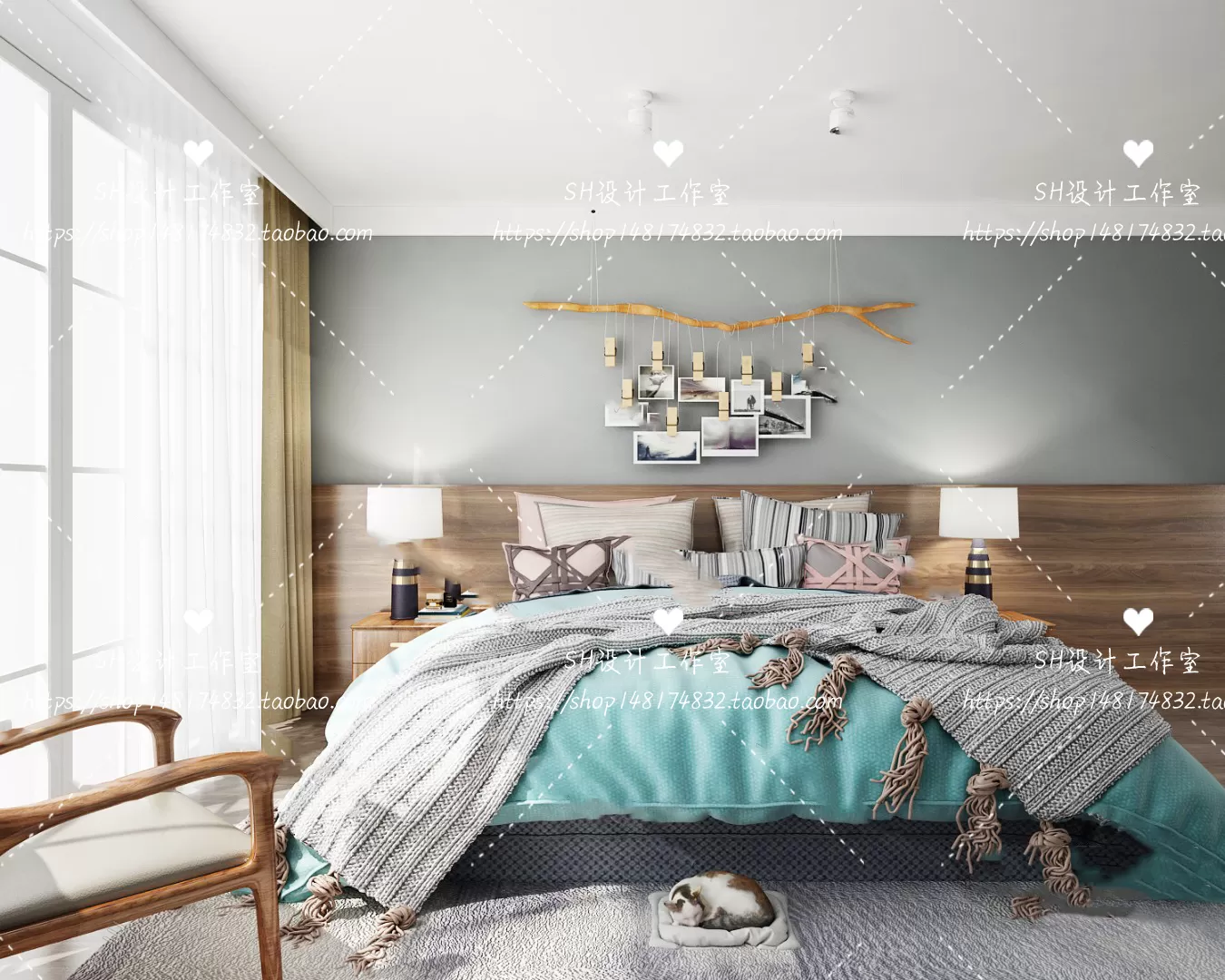 BEDROOM 3D SCENES – VRAY RENDER – 449