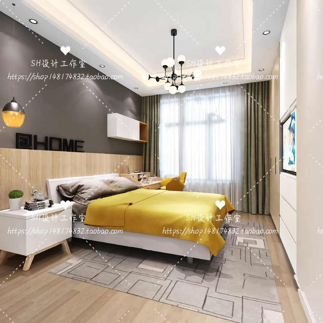 BEDROOM 3D SCENES – VRAY RENDER – 451