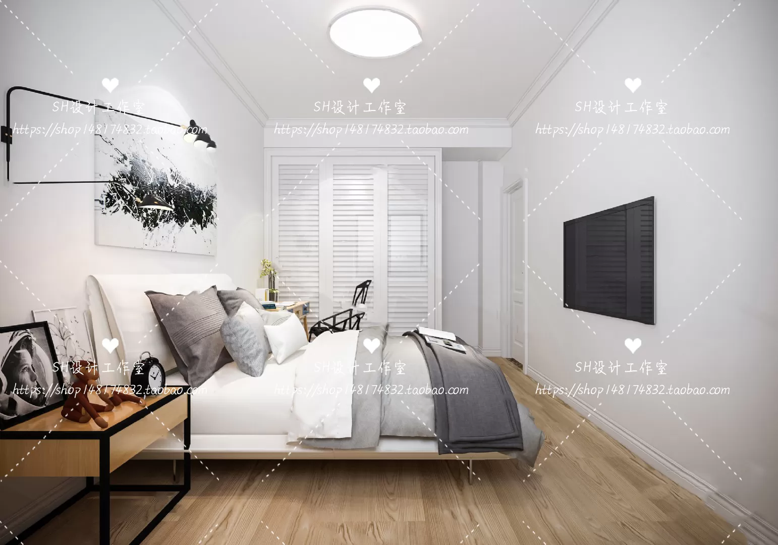 BEDROOM 3D SCENES – VRAY RENDER – 453