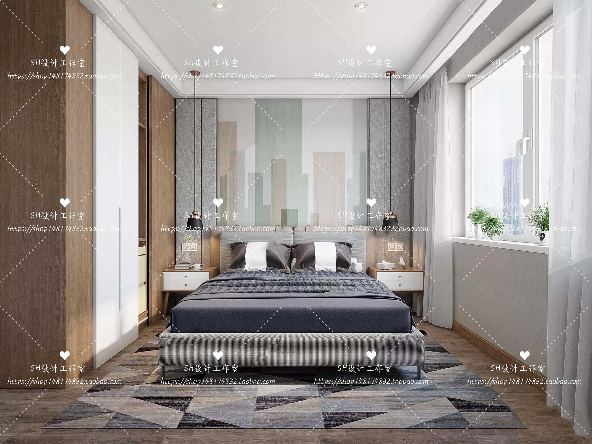 BEDROOM 3D SCENES – VRAY RENDER – 455