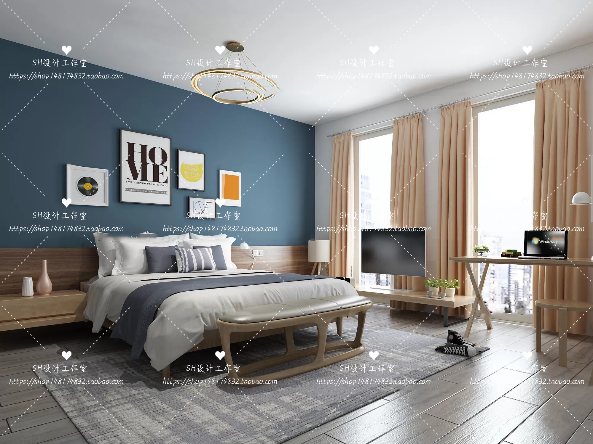 BEDROOM 3D SCENES – VRAY RENDER – 456