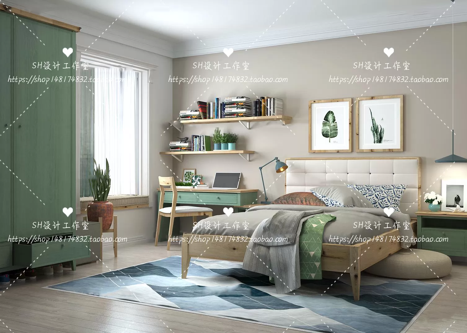 BEDROOM 3D SCENES – VRAY RENDER – 457