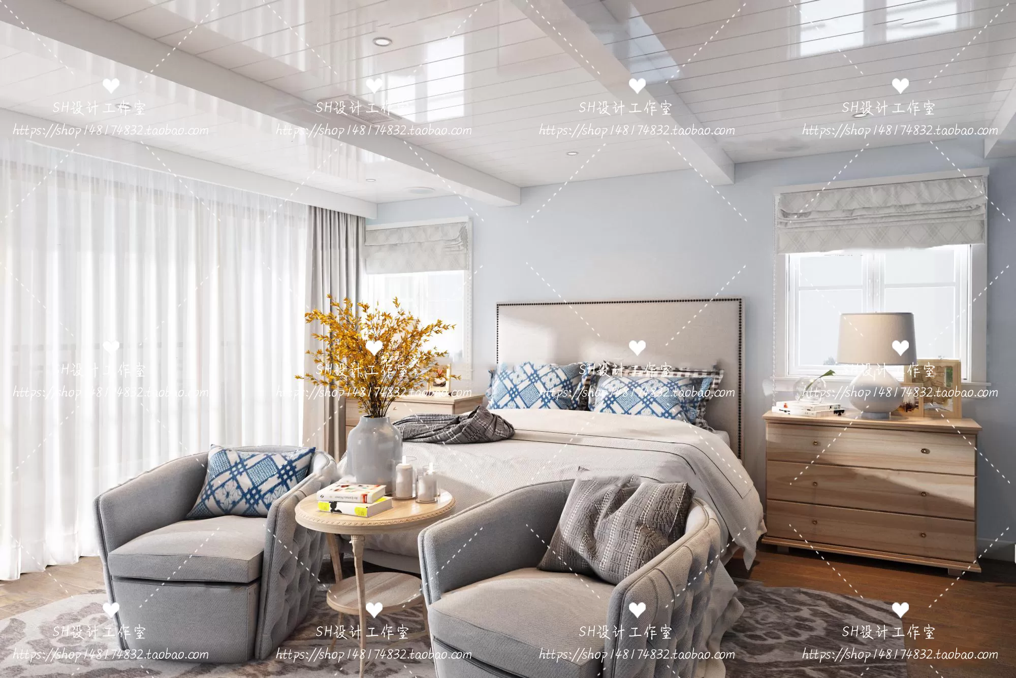 BEDROOM 3D SCENES – VRAY RENDER – 459