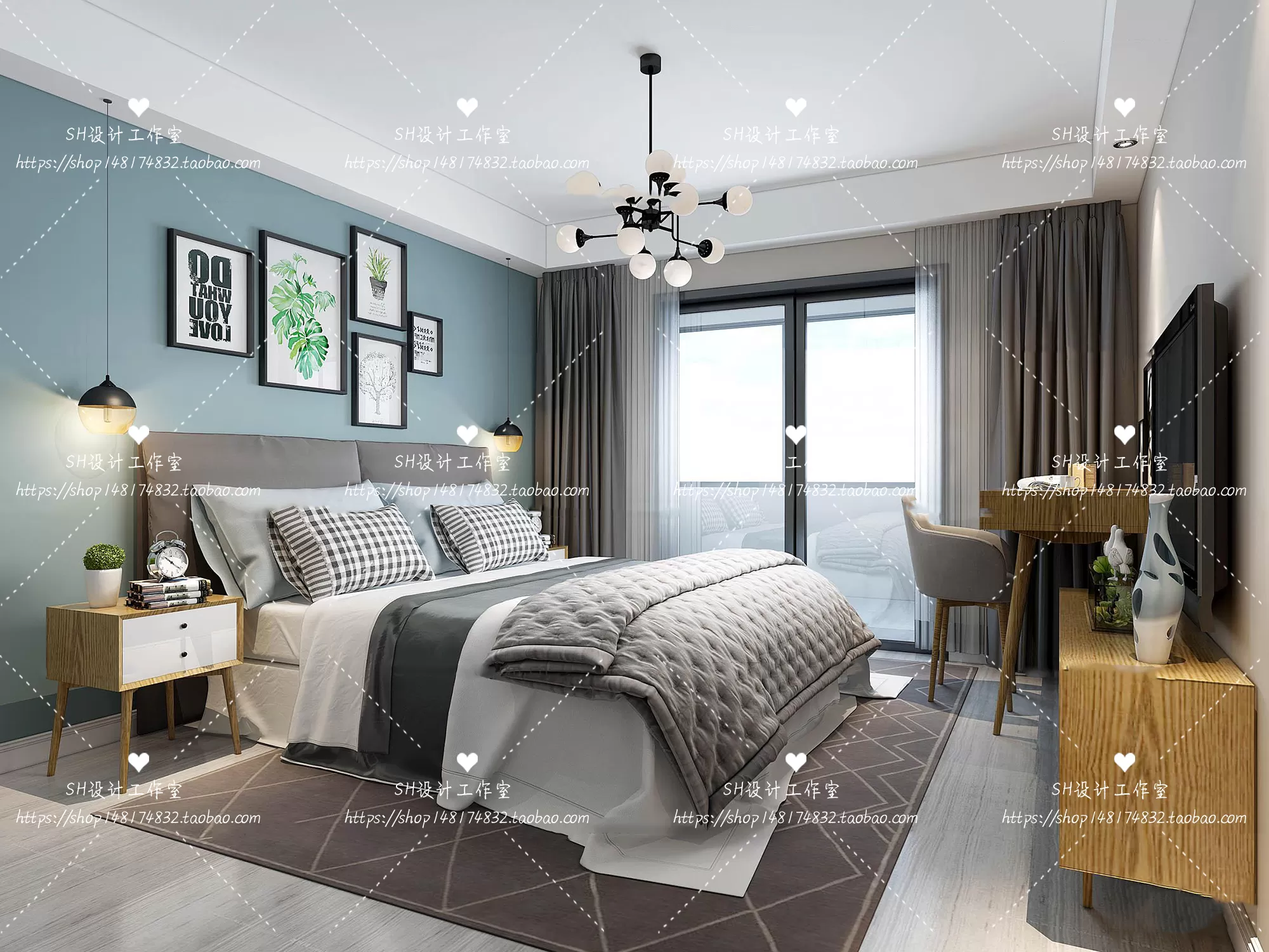 BEDROOM 3D SCENES – VRAY RENDER – 460