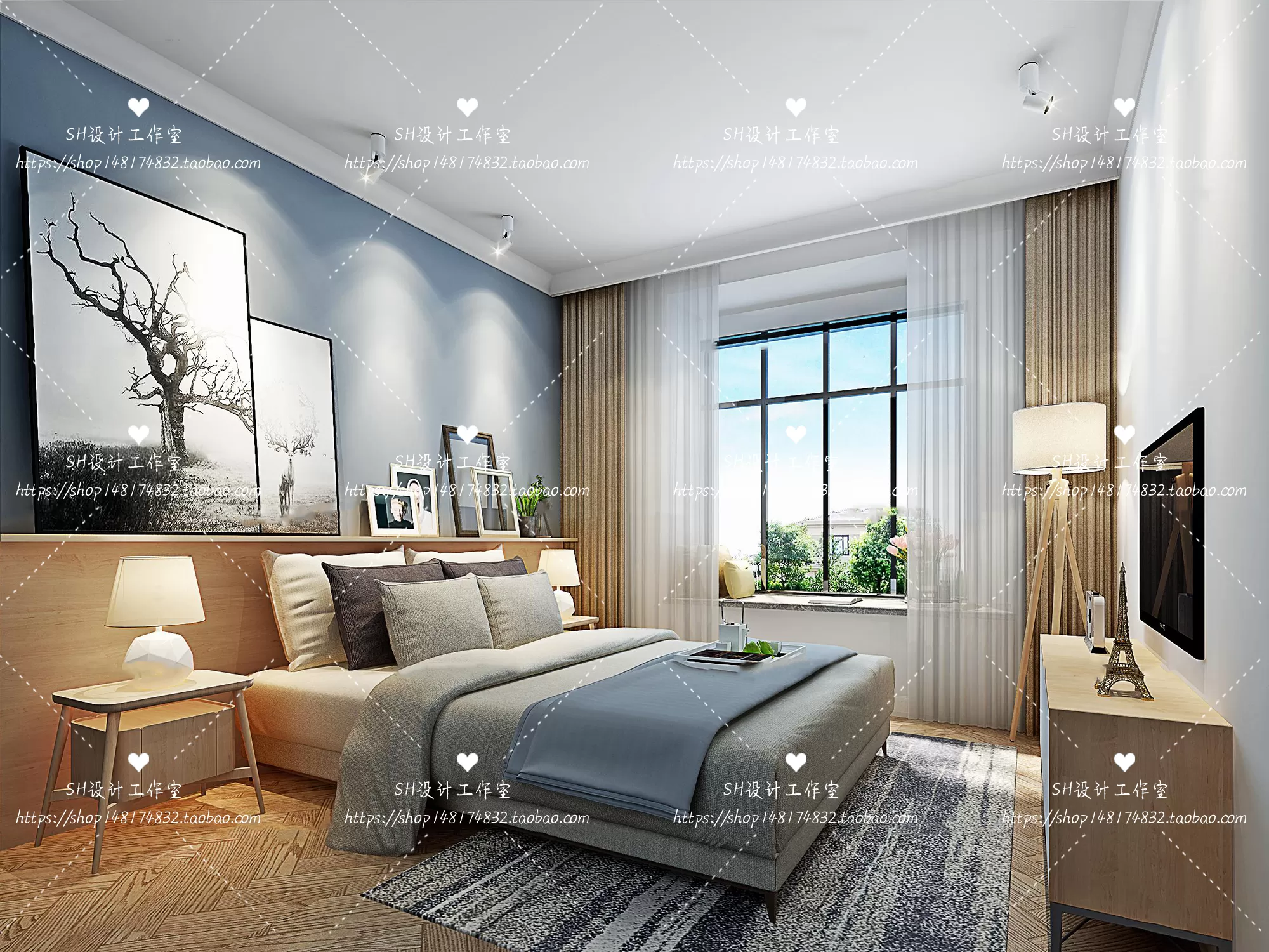 BEDROOM 3D SCENES – VRAY RENDER – 462