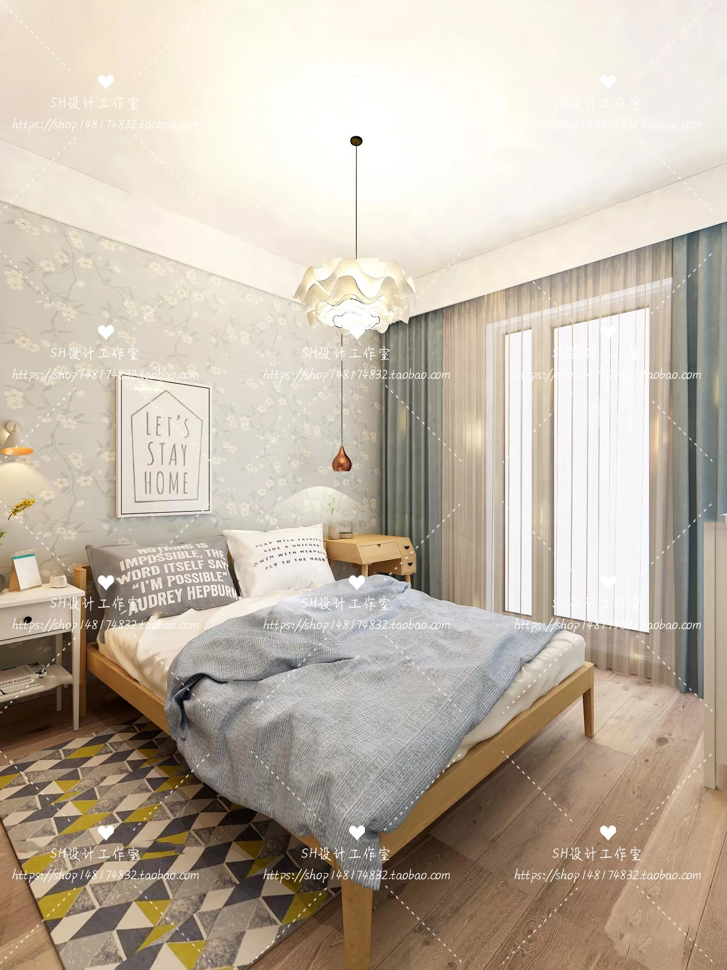 BEDROOM 3D SCENES – VRAY RENDER – 463