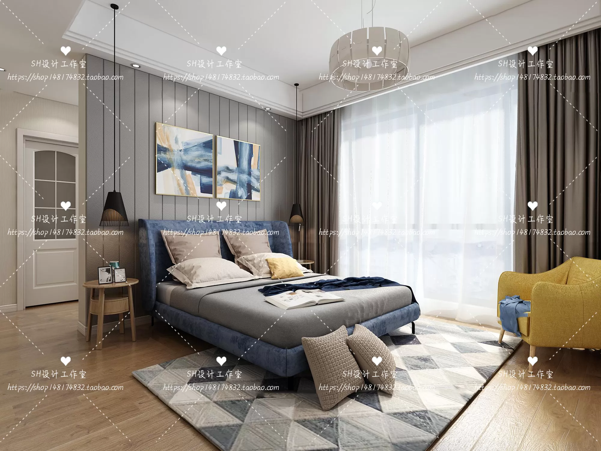 BEDROOM 3D SCENES – VRAY RENDER – 465
