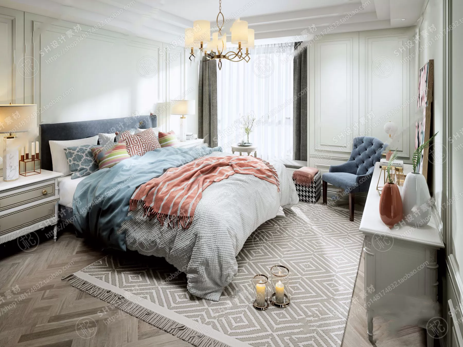 BEDROOM 3D SCENES – VRAY RENDER – 472