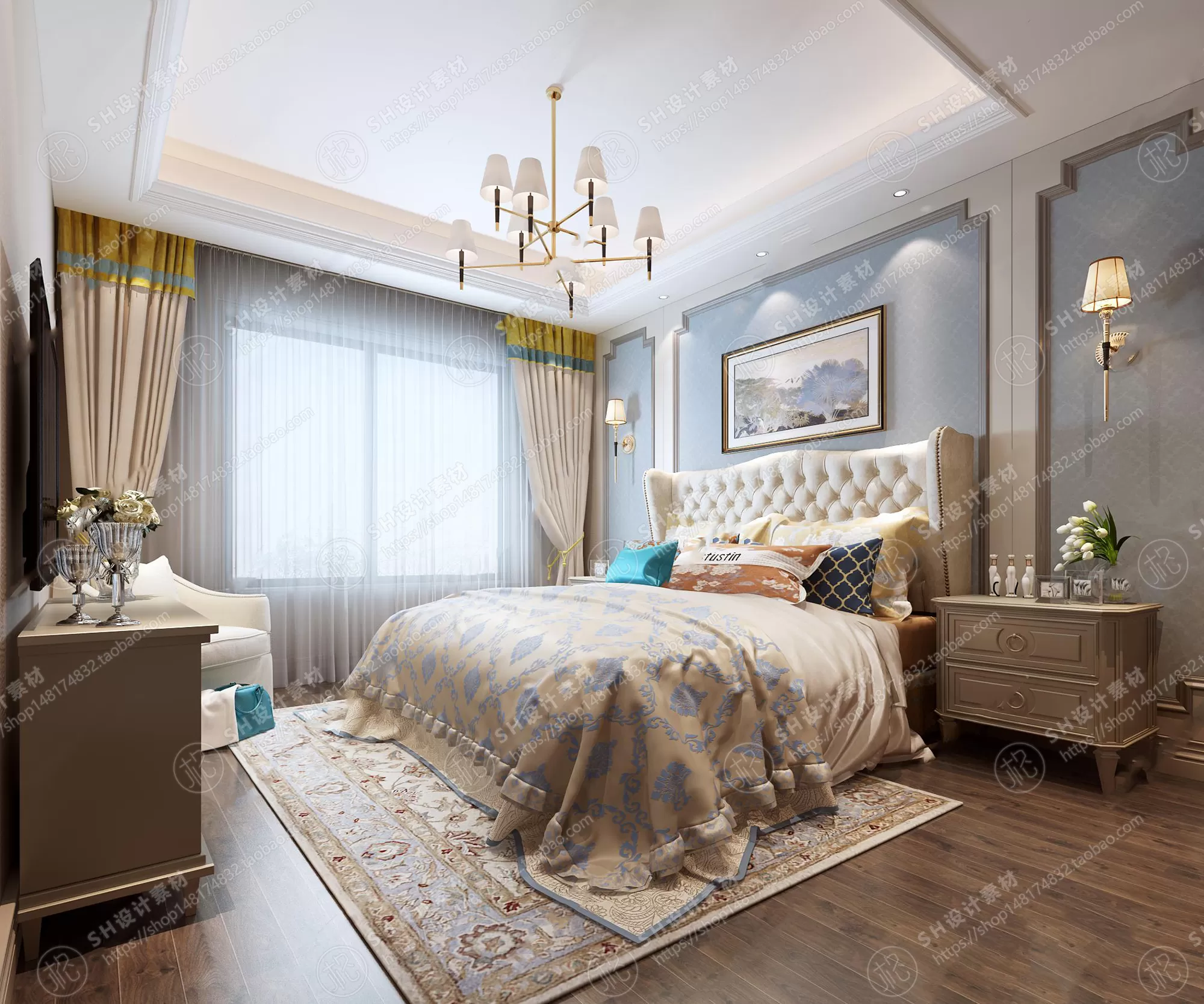 BEDROOM 3D SCENES – VRAY RENDER – 473
