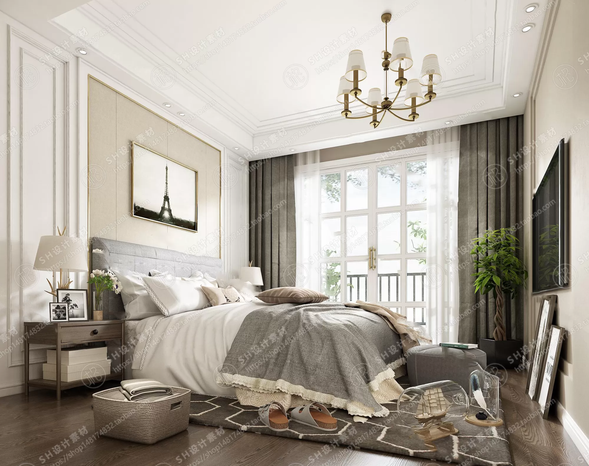 BEDROOM 3D SCENES – VRAY RENDER – 475
