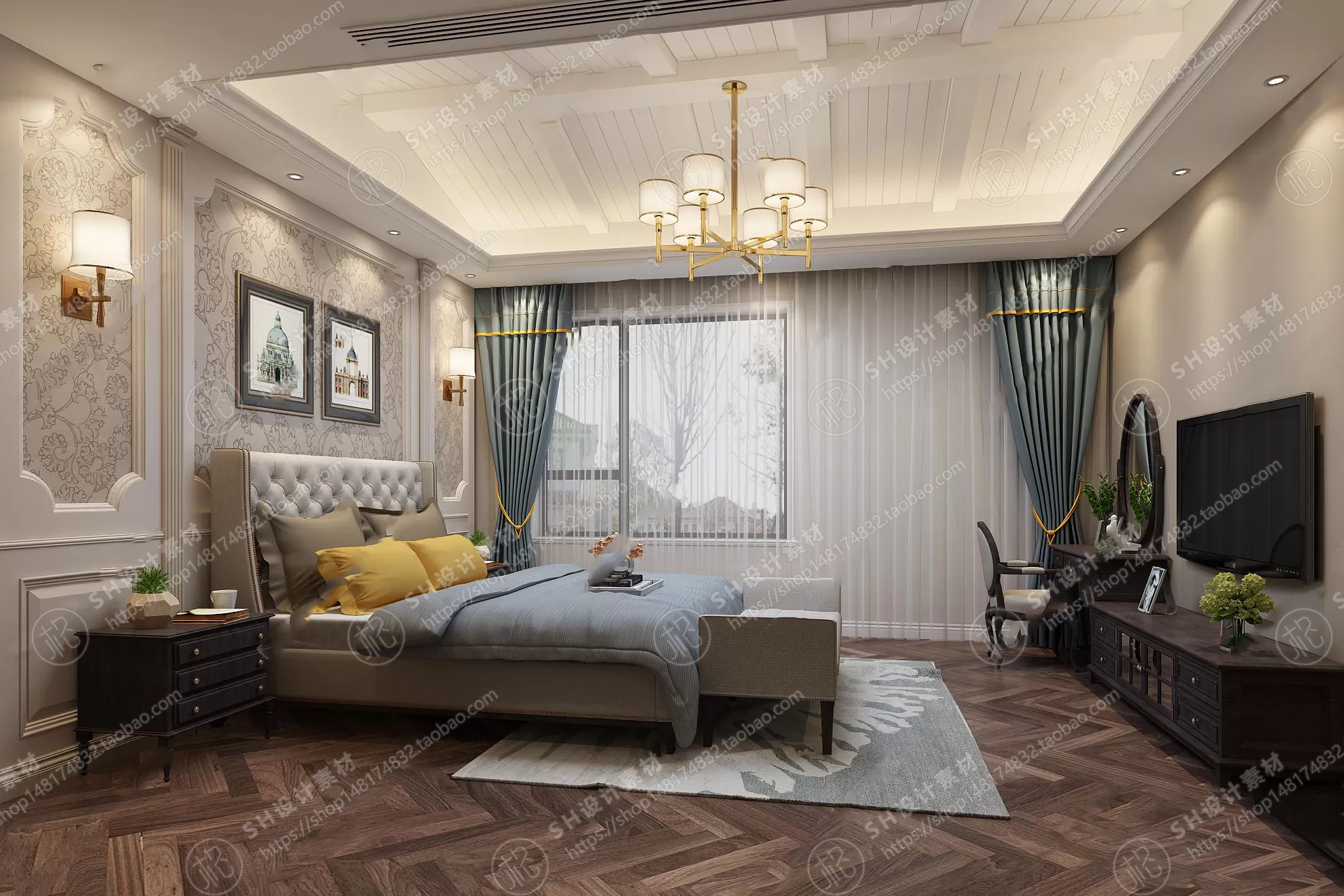 BEDROOM 3D SCENES – VRAY RENDER – 480