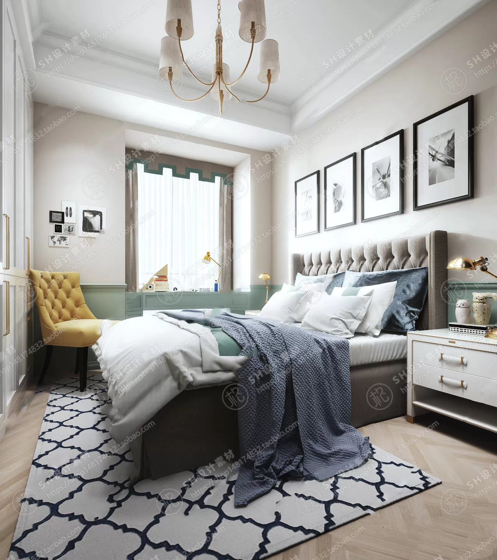 BEDROOM 3D SCENES – VRAY RENDER – 489