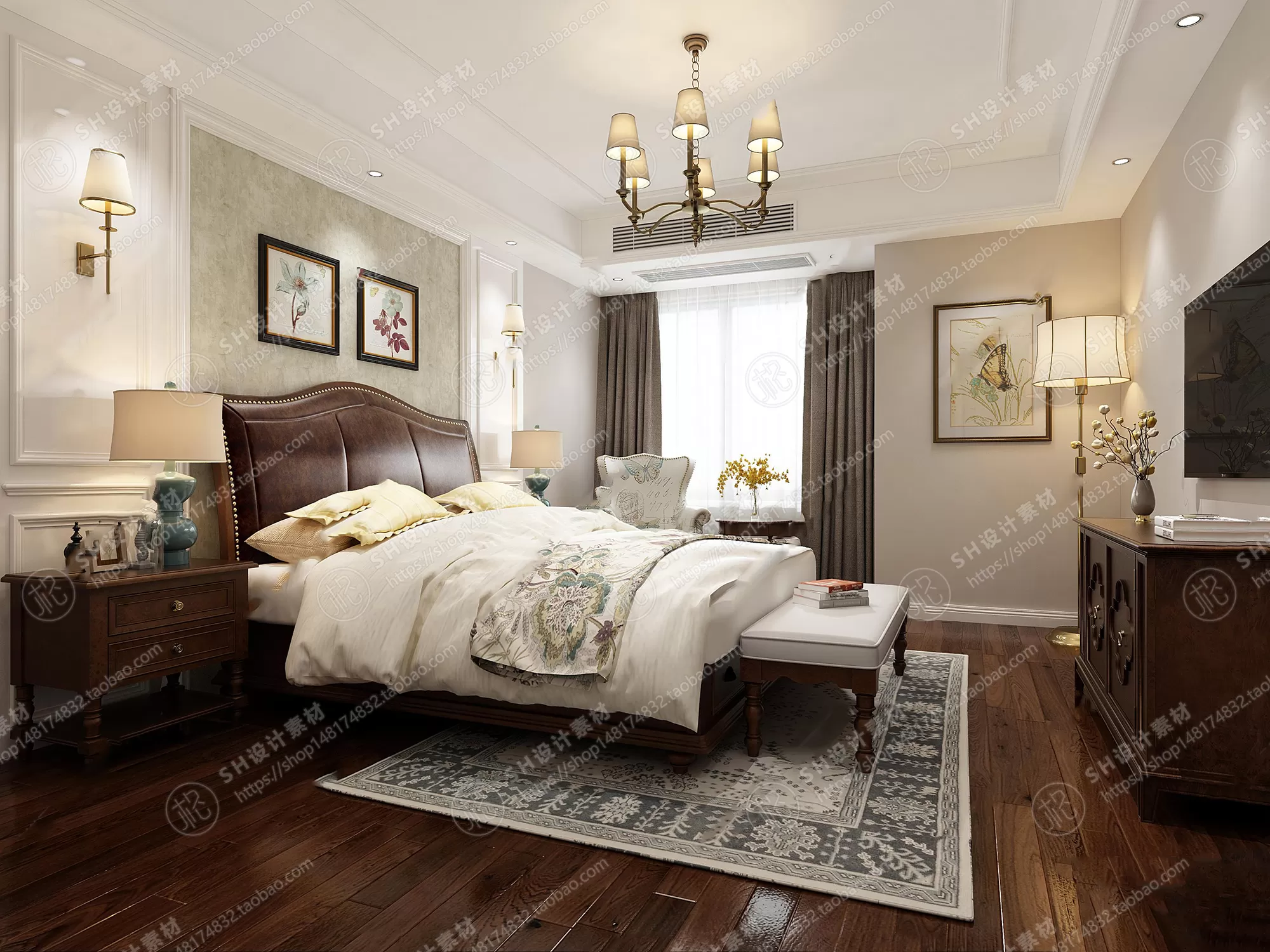 BEDROOM 3D SCENES – VRAY RENDER – 493