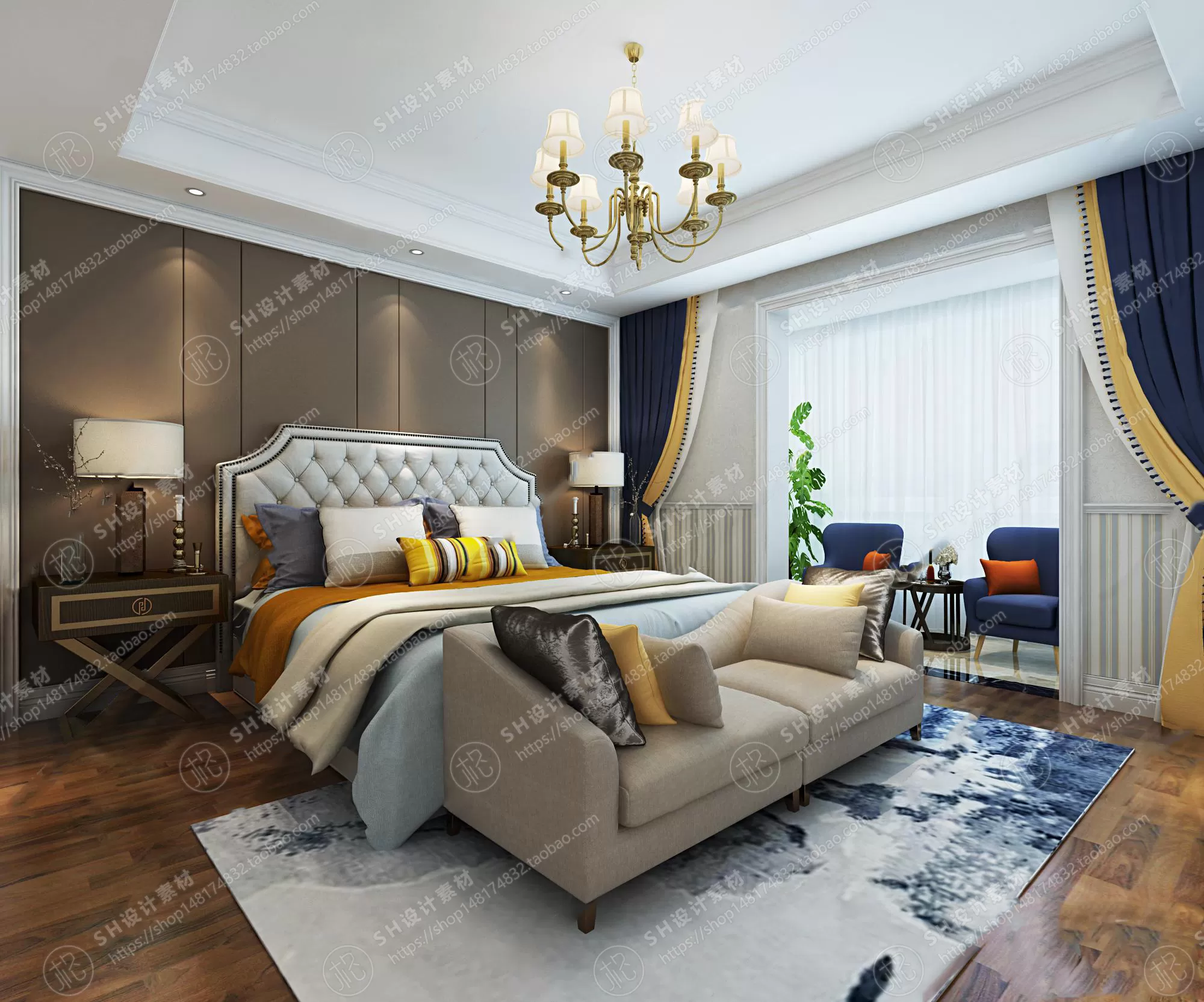 BEDROOM 3D SCENES – VRAY RENDER – 494