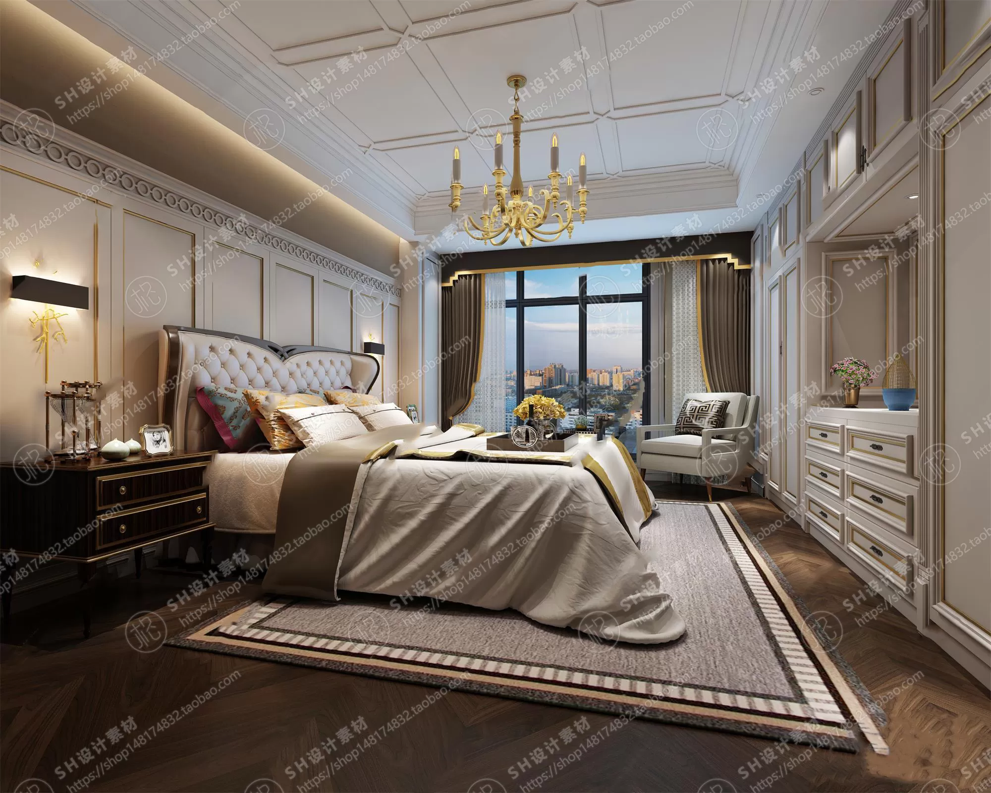 BEDROOM 3D SCENES – VRAY RENDER – 495