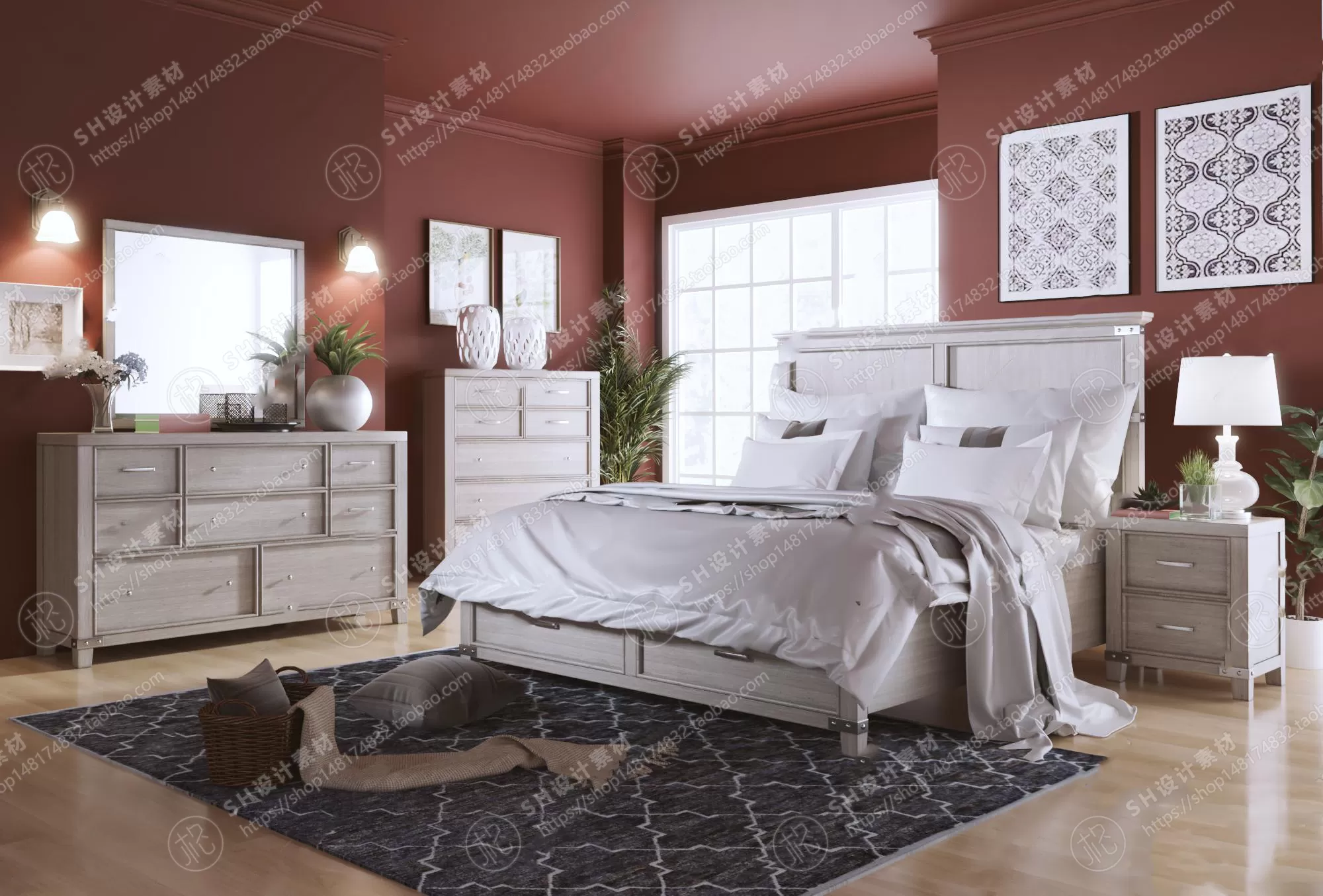 BEDROOM 3D SCENES – VRAY RENDER – 500