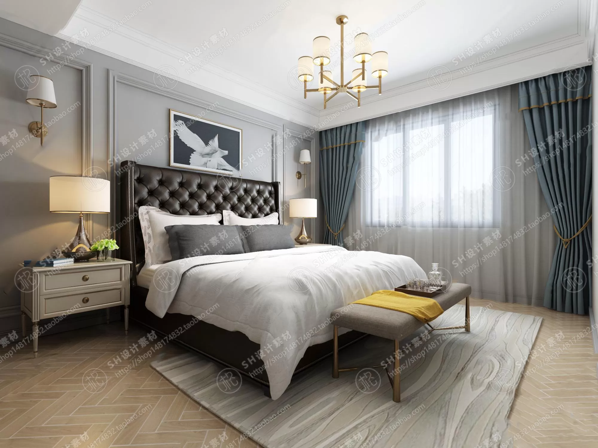 BEDROOM 3D SCENES – VRAY RENDER – 505