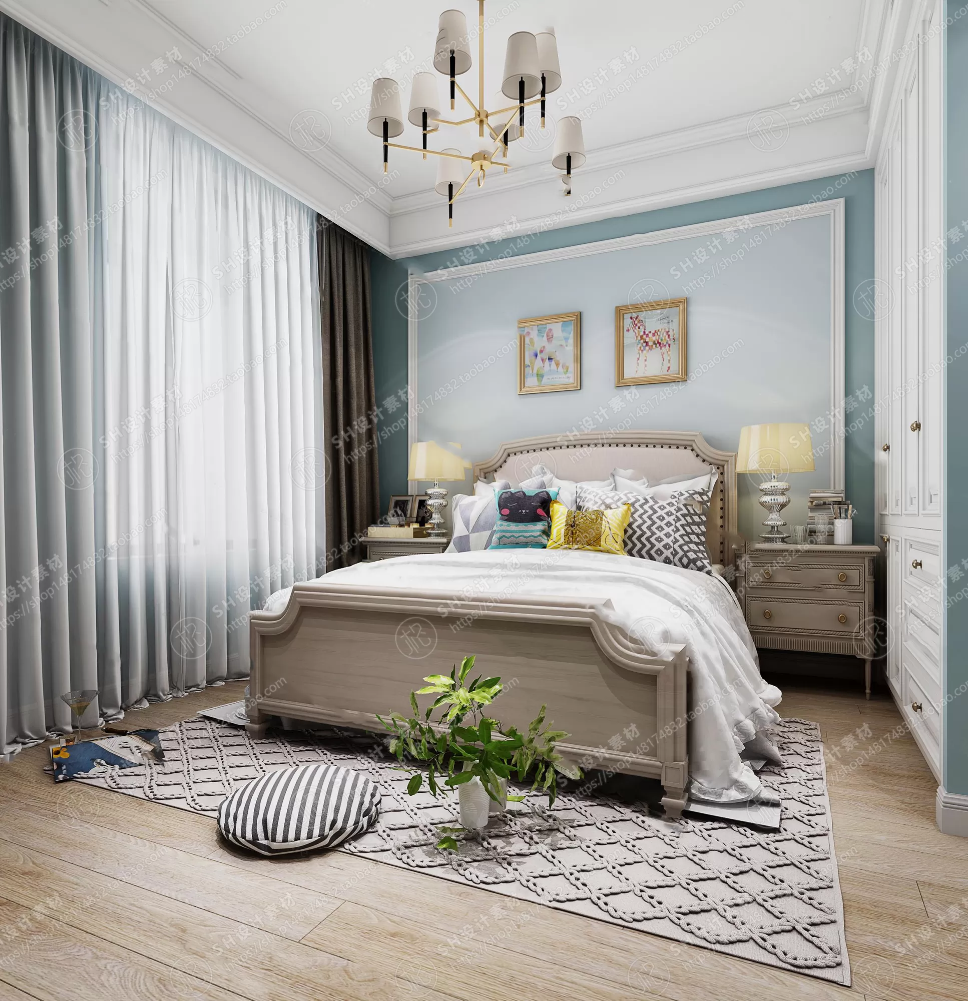 BEDROOM 3D SCENES – VRAY RENDER – 507
