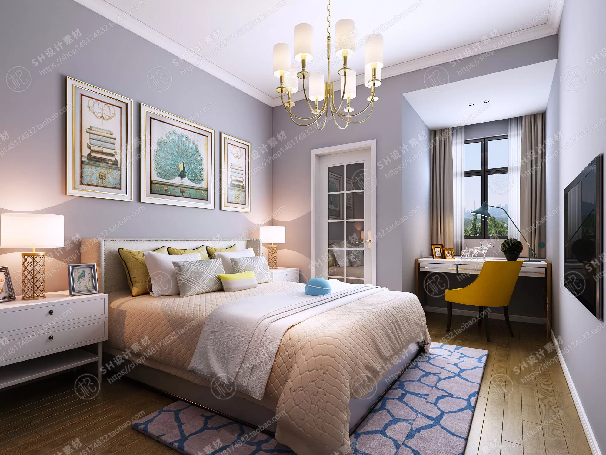 BEDROOM 3D SCENES – VRAY RENDER – 520 BEDROOM 3D SCENES – VRAY RENDER – 520