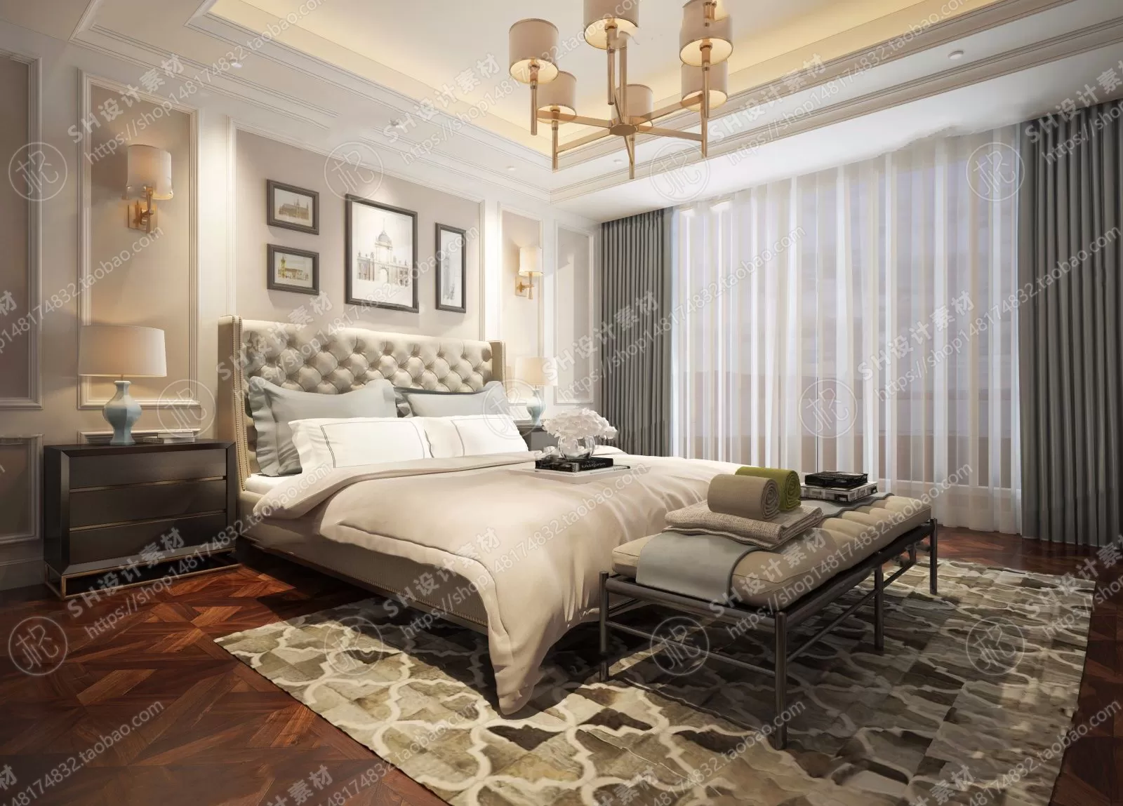 BEDROOM 3D SCENES – VRAY RENDER – 533 BEDROOM 3D SCENES – VRAY RENDER – 533