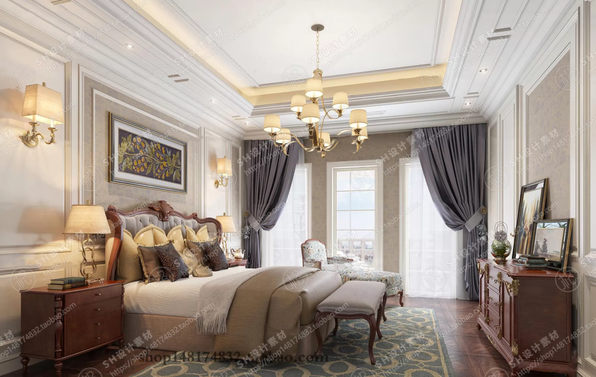 BEDROOM 3D SCENES – VRAY RENDER – 543 BEDROOM 3D SCENES – VRAY RENDER – 543