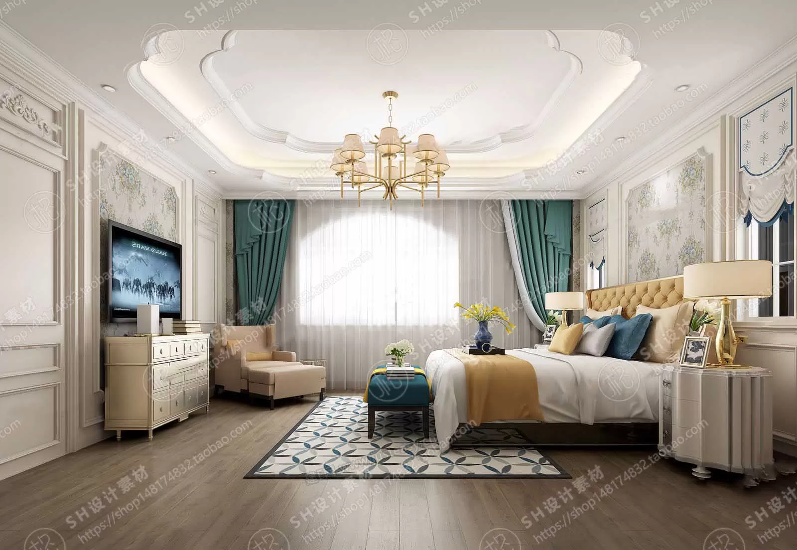 BEDROOM 3D SCENES – VRAY RENDER – 553 BEDROOM 3D SCENES – VRAY RENDER – 553