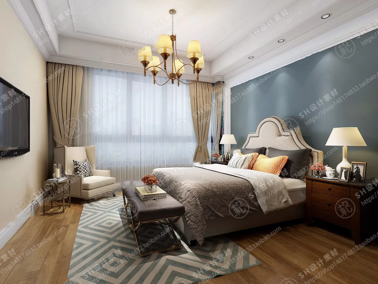BEDROOM 3D SCENES – VRAY RENDER – 558 BEDROOM 3D SCENES – VRAY RENDER – 558