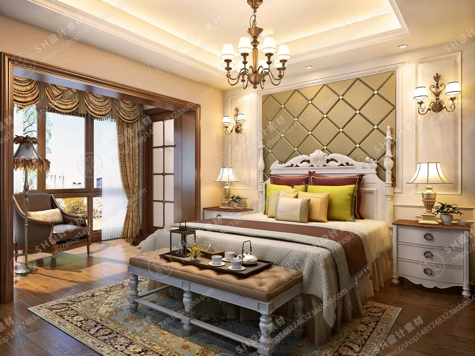 BEDROOM 3D SCENES – VRAY RENDER – 562 BEDROOM 3D SCENES – VRAY RENDER – 562