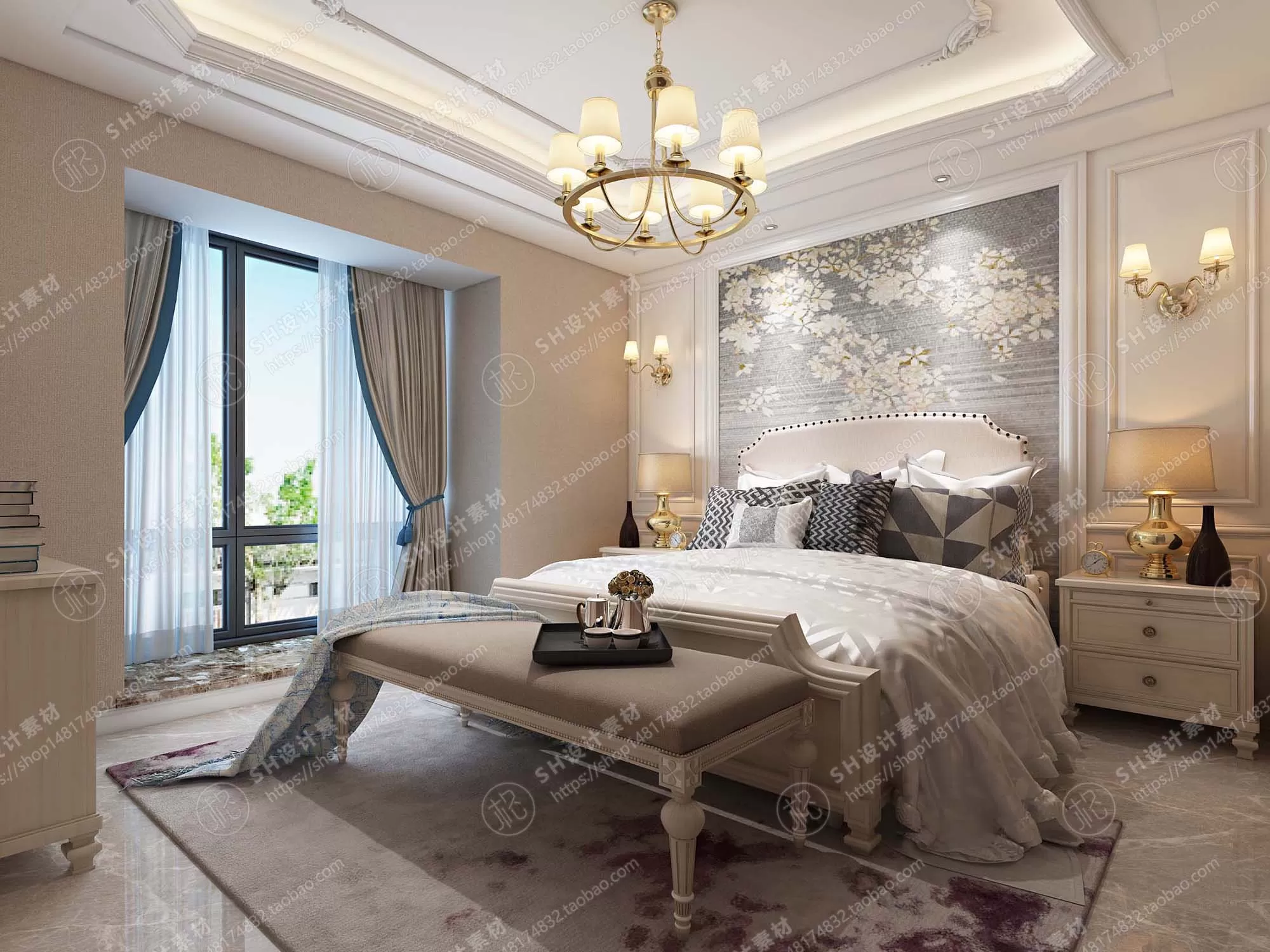 BEDROOM 3D SCENES – VRAY RENDER – 563 BEDROOM 3D SCENES – VRAY RENDER – 563