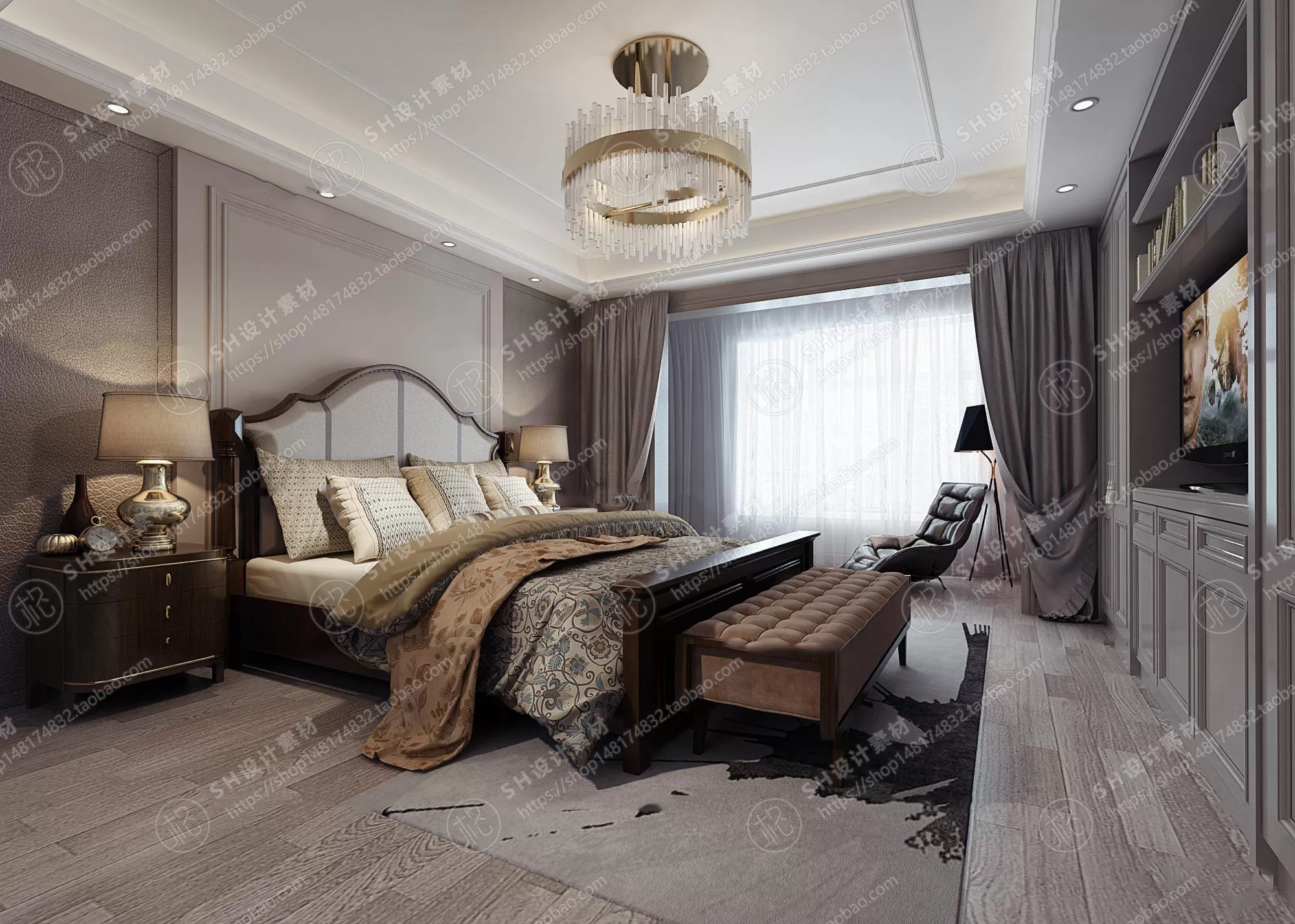 BEDROOM 3D SCENES – VRAY RENDER – 568 BEDROOM 3D SCENES – VRAY RENDER – 568