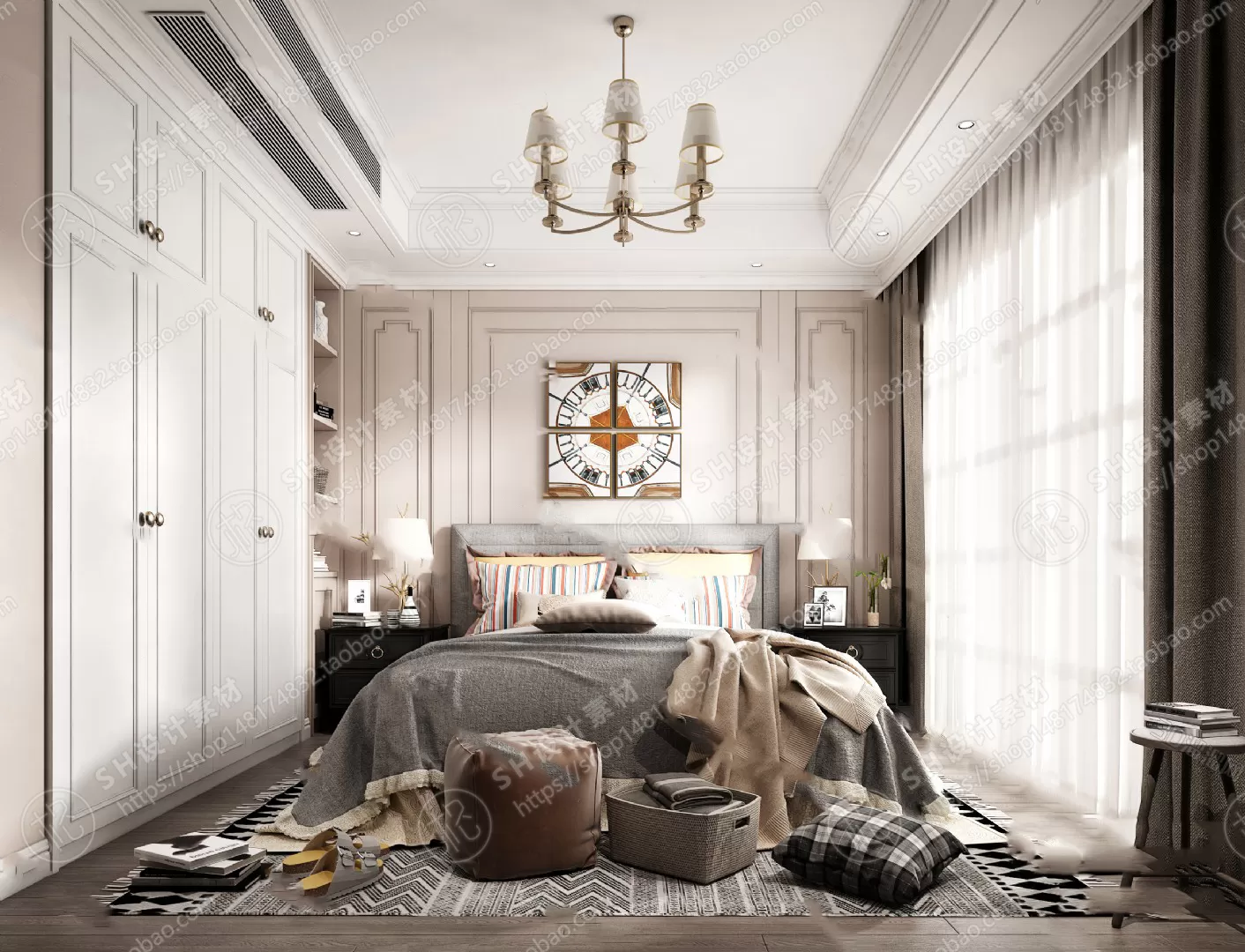 BEDROOM 3D SCENES – VRAY RENDER – 571 BEDROOM 3D SCENES – VRAY RENDER – 571