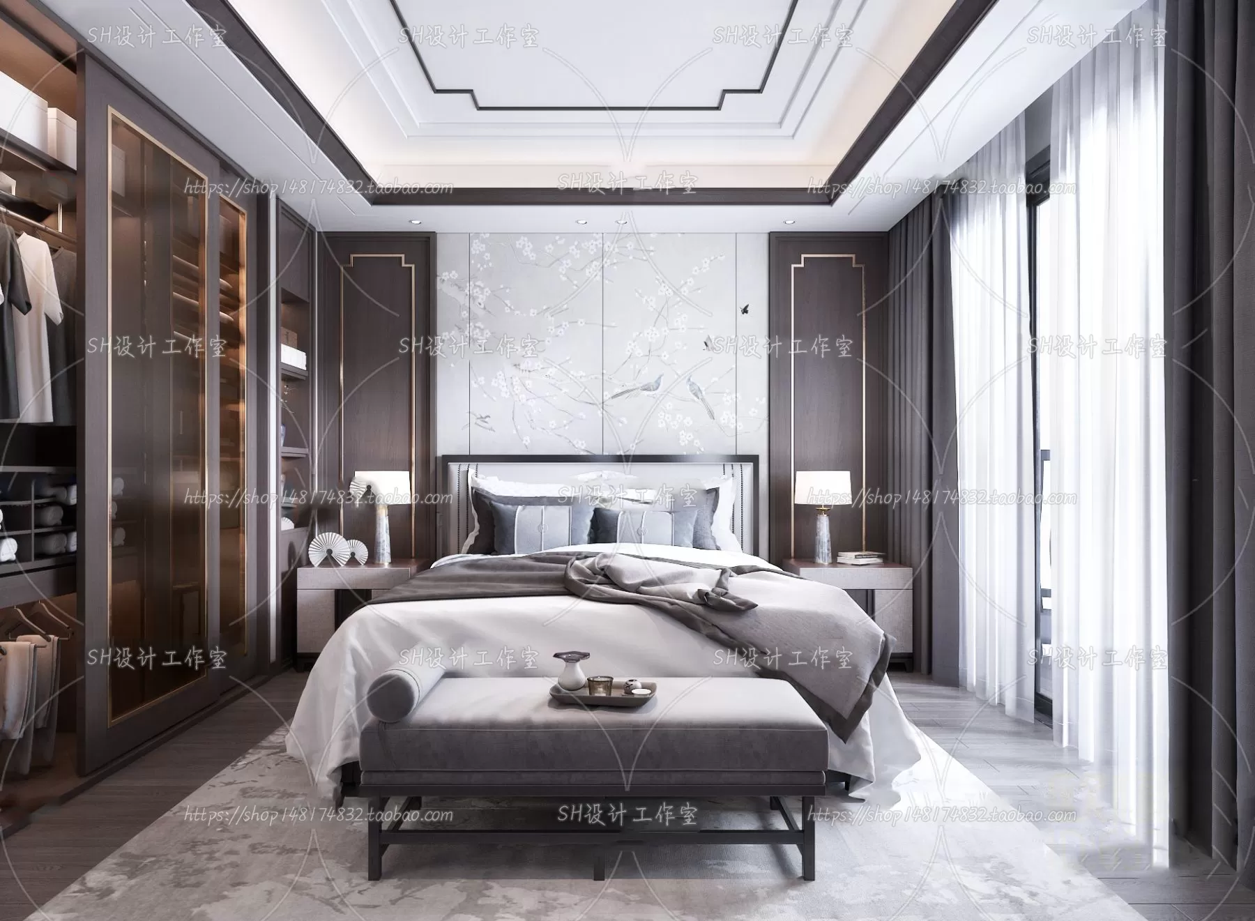 BEDROOM 3D SCENES – VRAY RENDER – 575