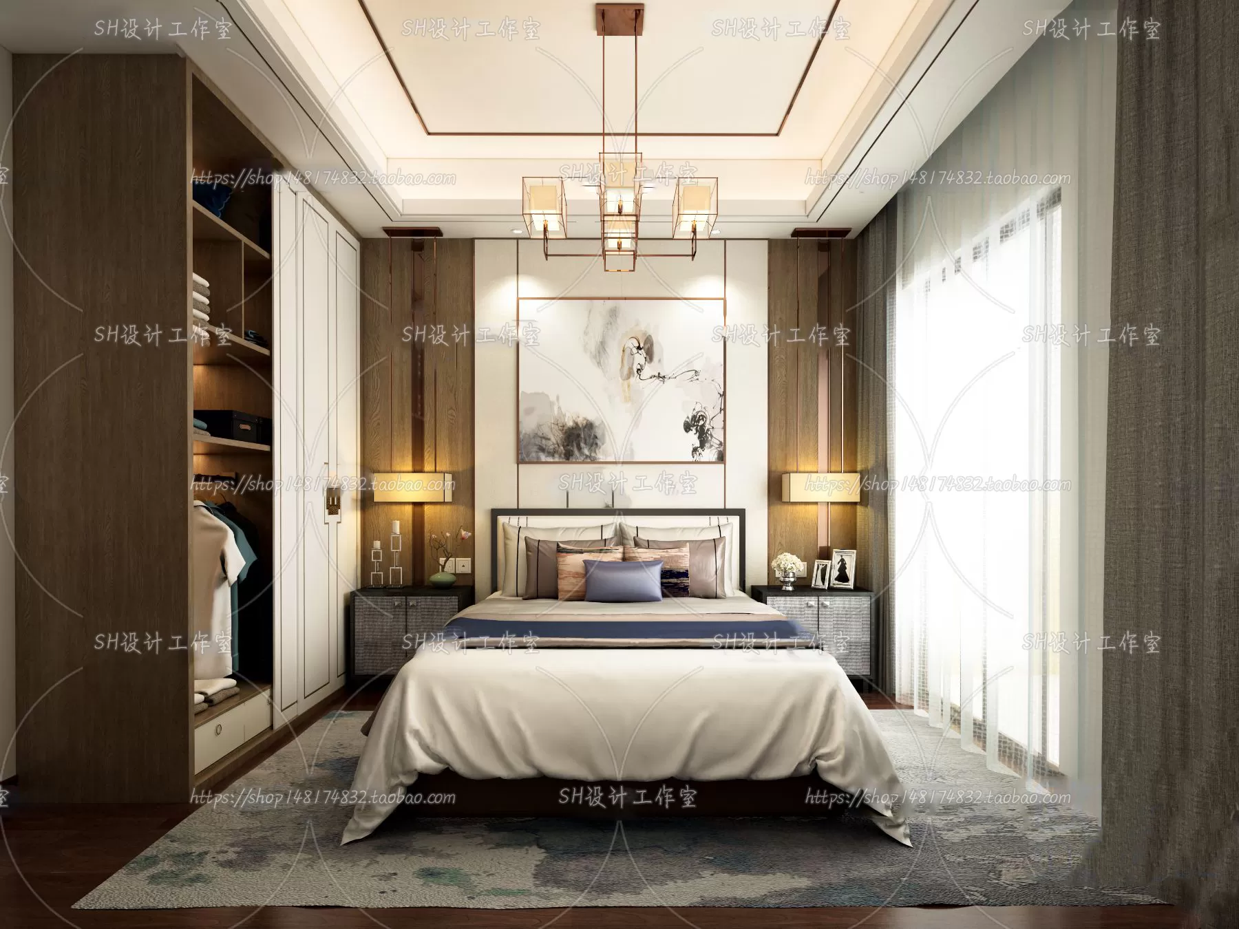 BEDROOM 3D SCENES – VRAY RENDER – 576