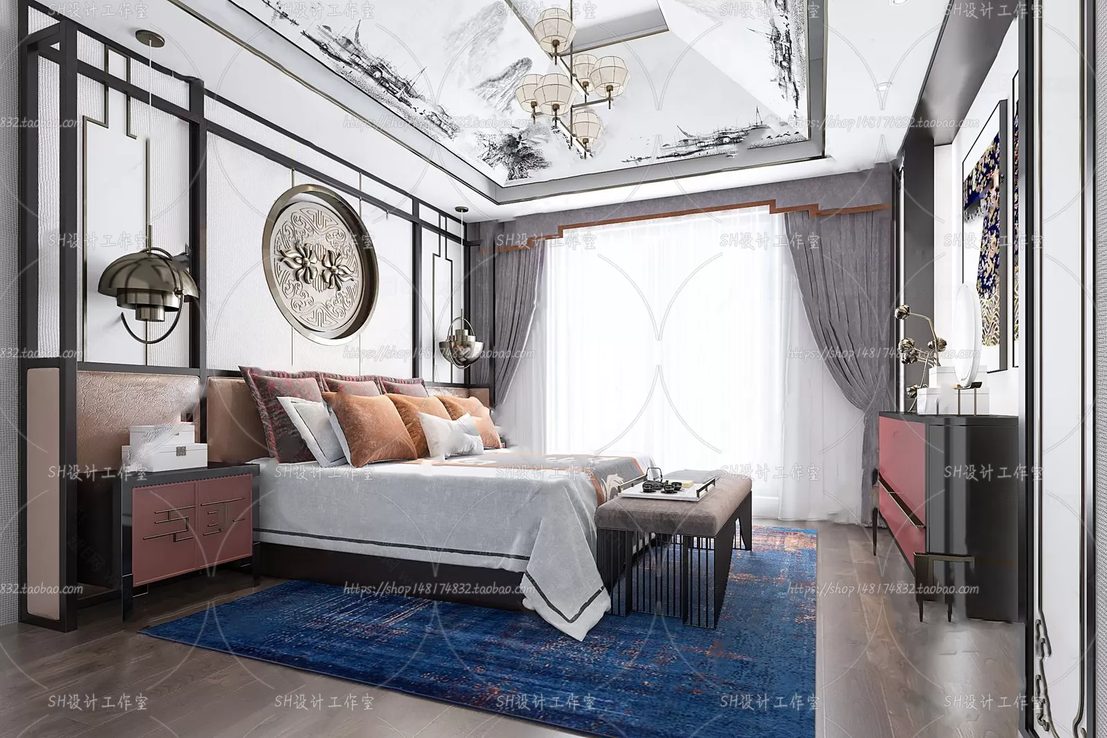 BEDROOM 3D SCENES – VRAY RENDER – 577