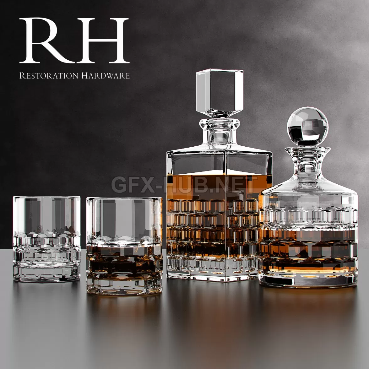 Acc_Restoration Hardware Madison Cut Crystal Set – 205161