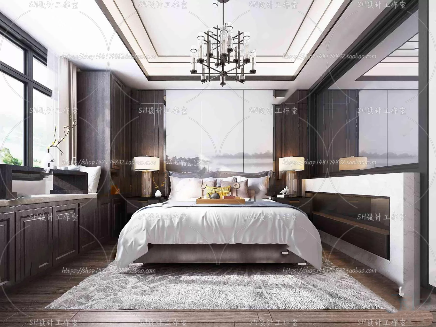 BEDROOM 3D SCENES – VRAY RENDER – 578