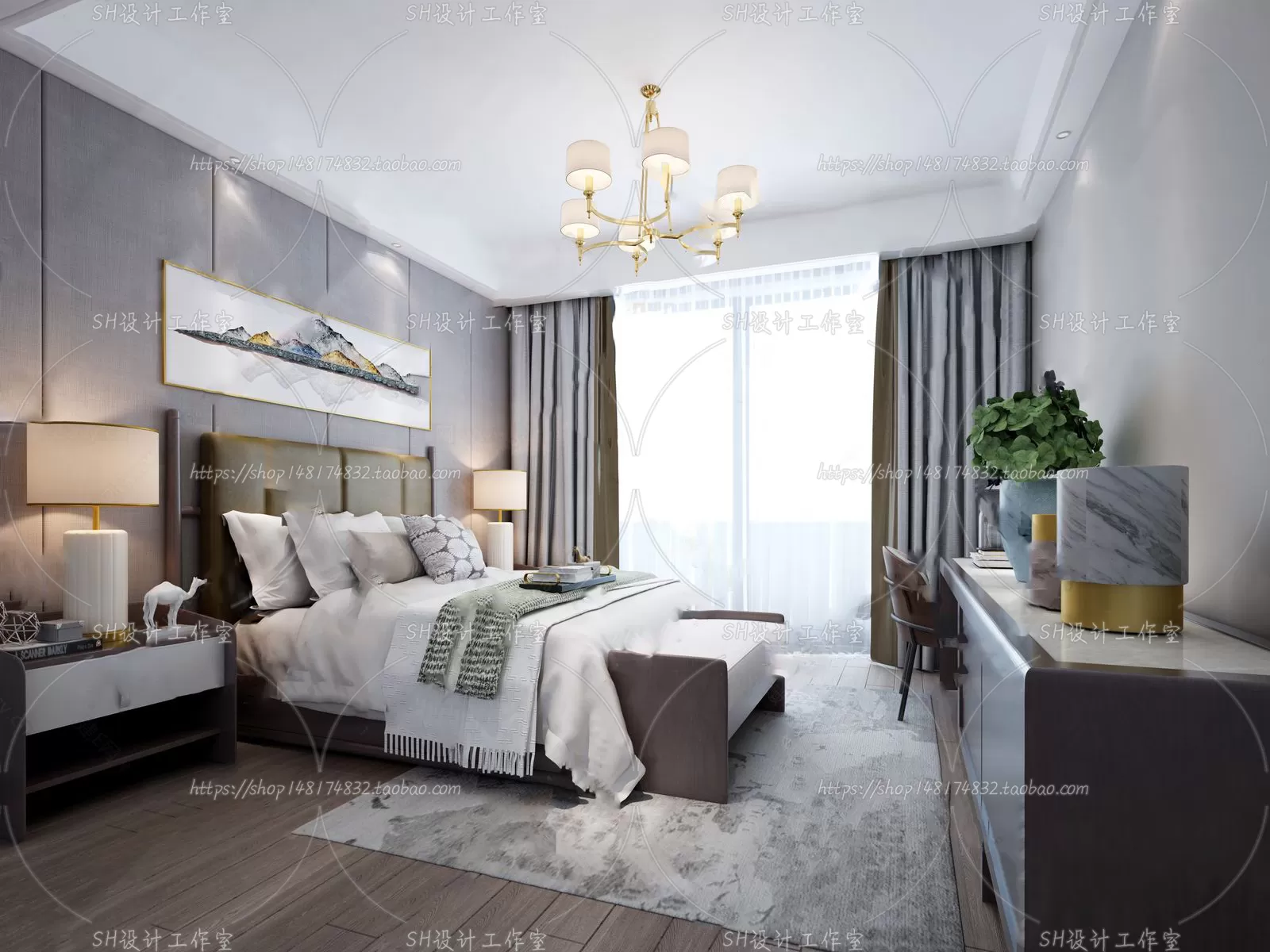 BEDROOM 3D SCENES – VRAY RENDER – 581