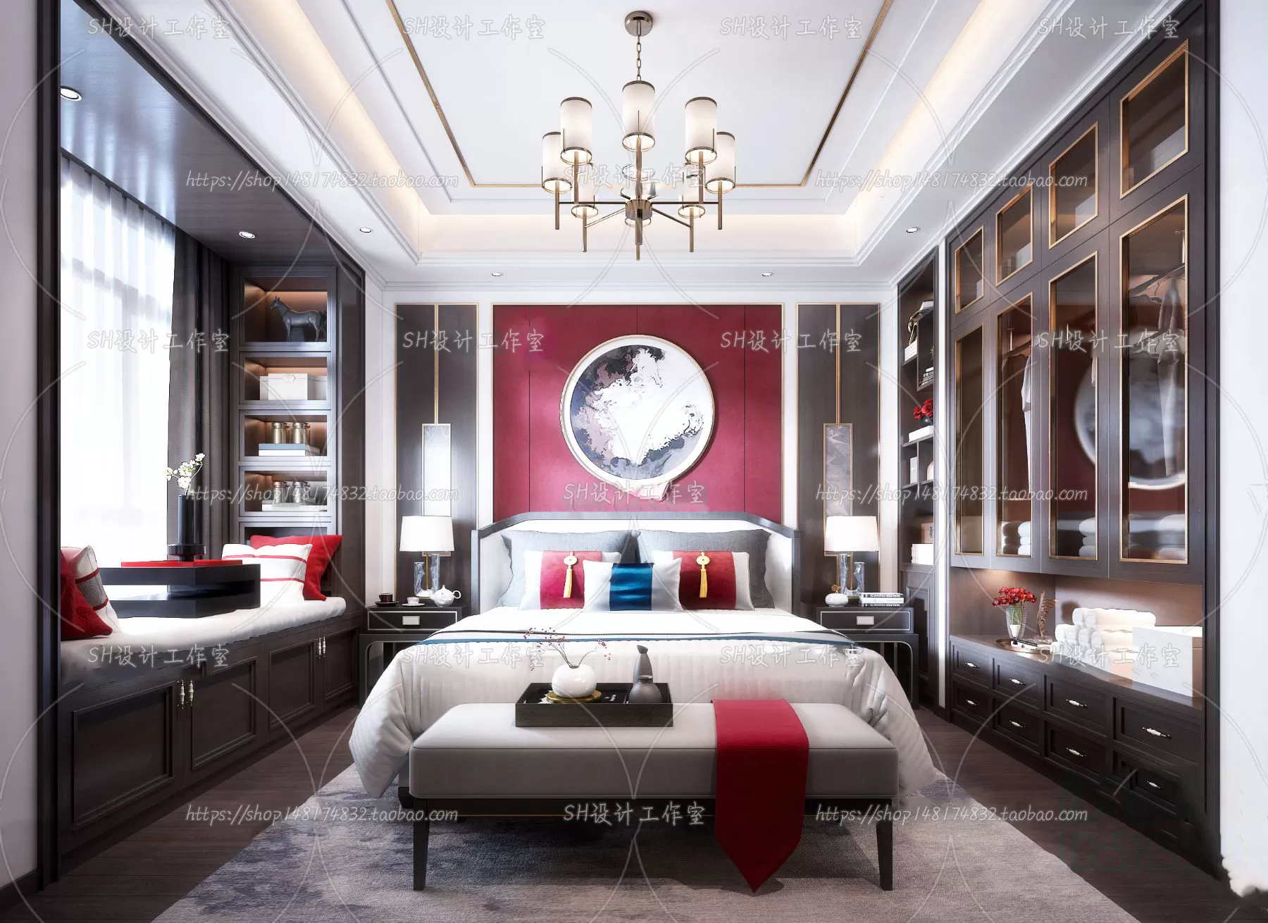 BEDROOM 3D SCENES – VRAY RENDER – 582