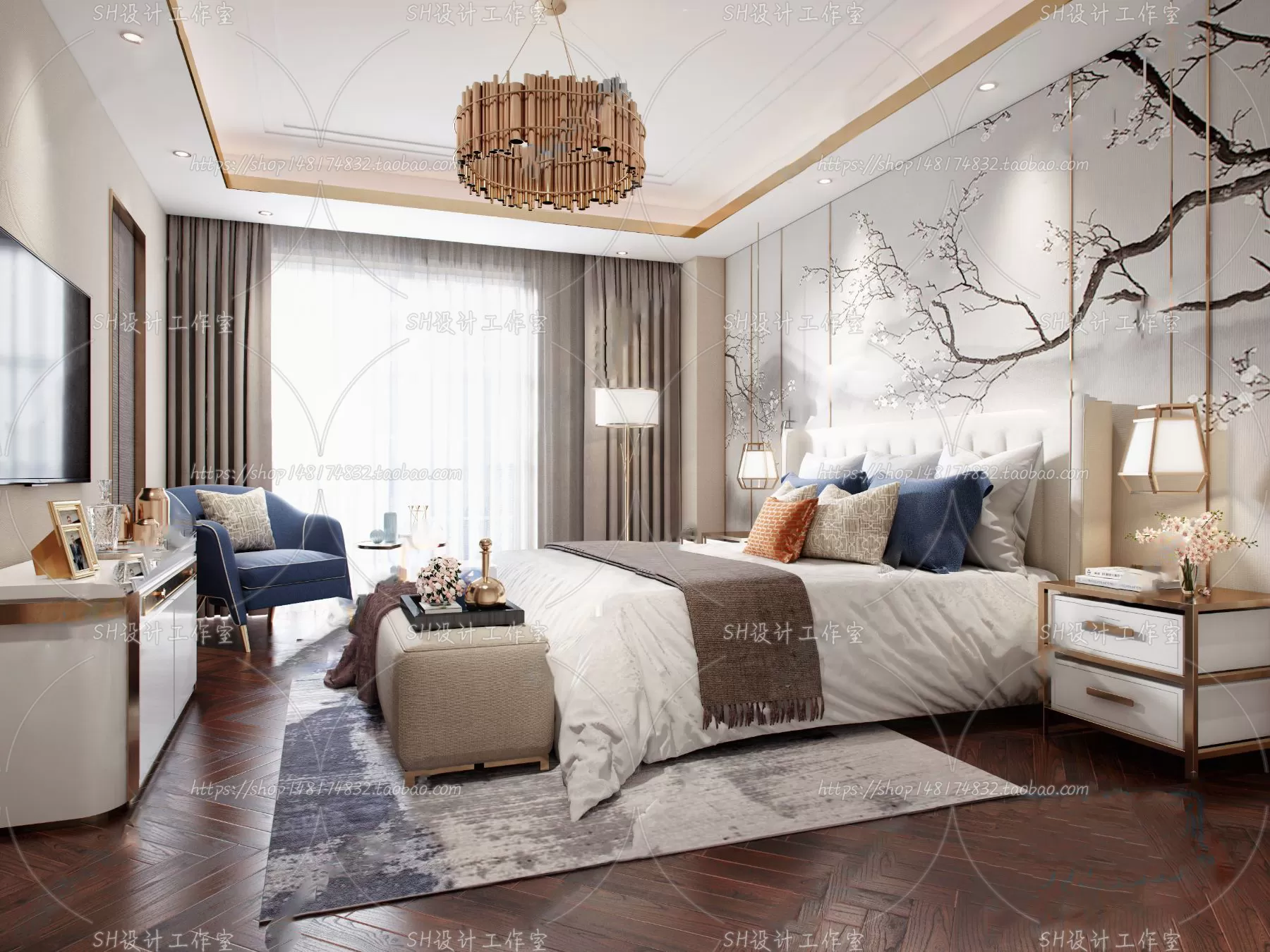 BEDROOM 3D SCENES – VRAY RENDER – 583
