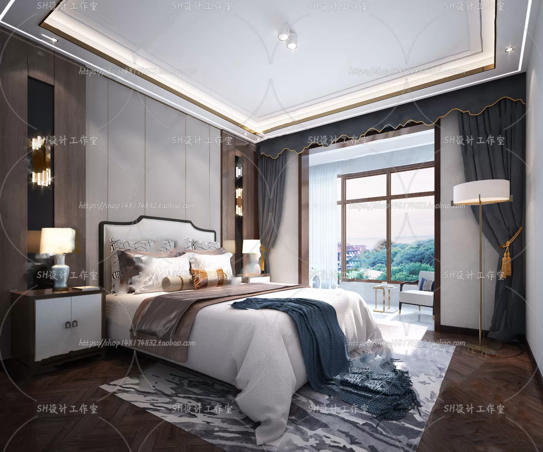 BEDROOM 3D SCENES – VRAY RENDER – 585