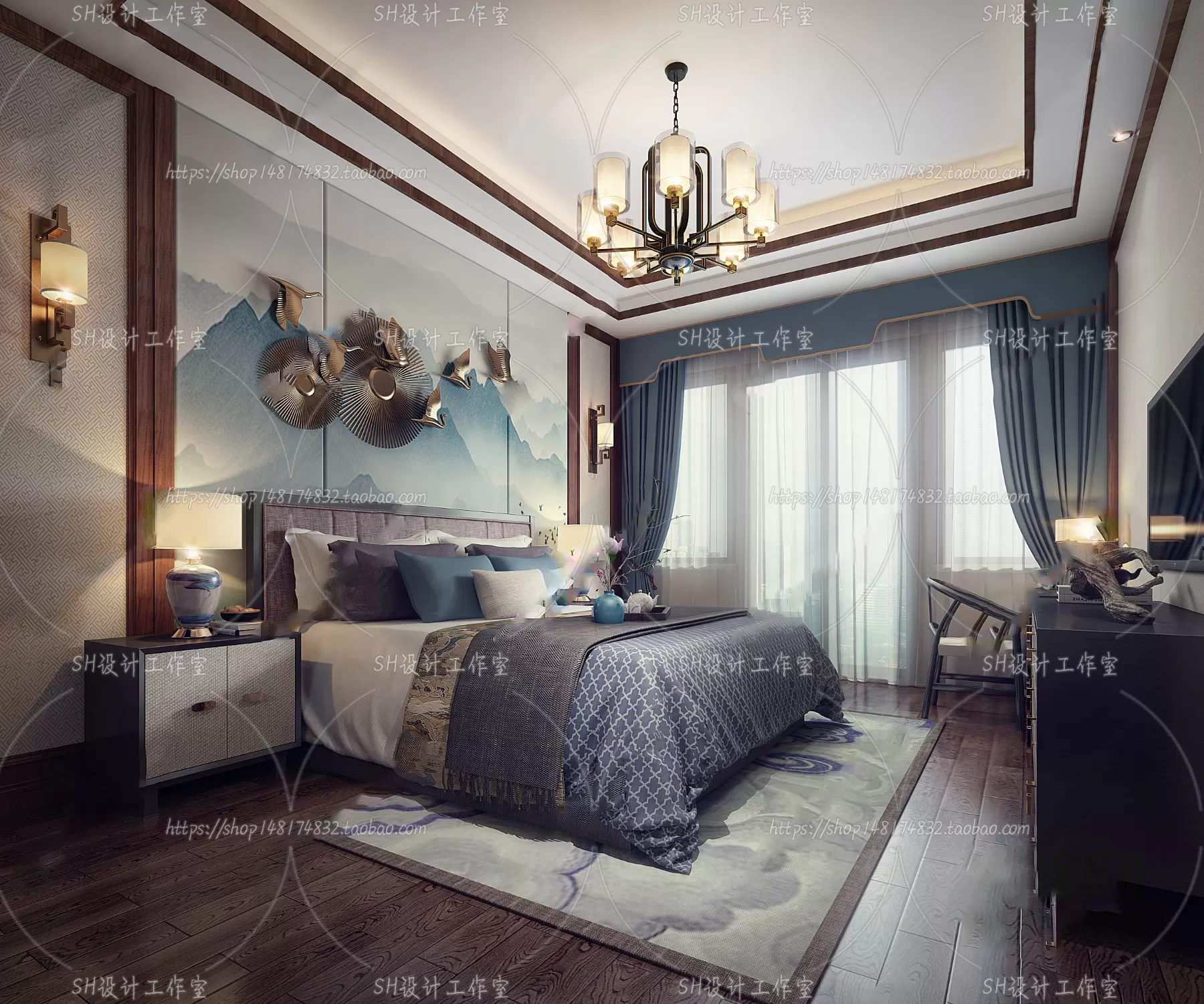 BEDROOM 3D SCENES – VRAY RENDER – 587