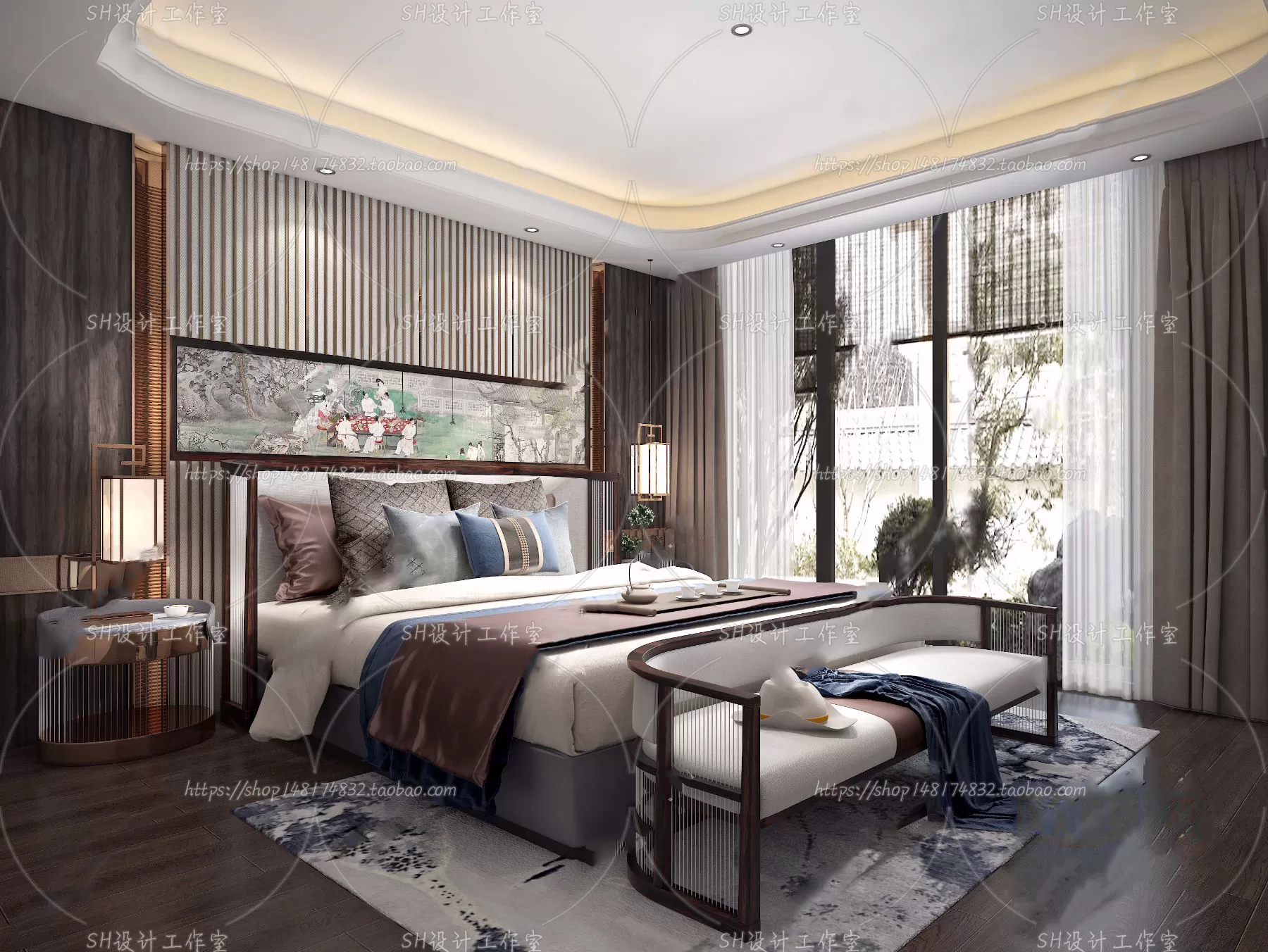 BEDROOM 3D SCENES – VRAY RENDER – 588