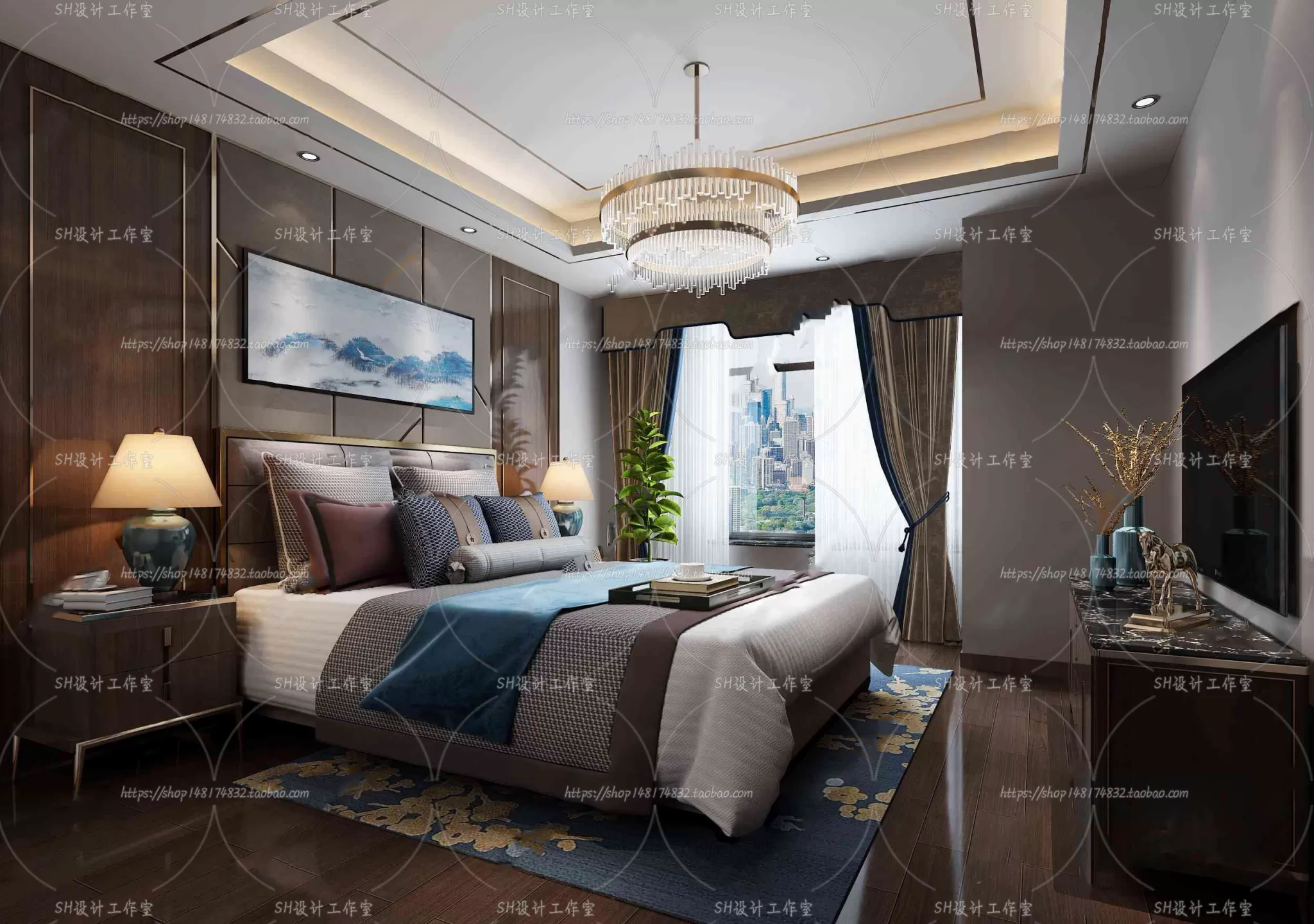 BEDROOM 3D SCENES – VRAY RENDER – 590