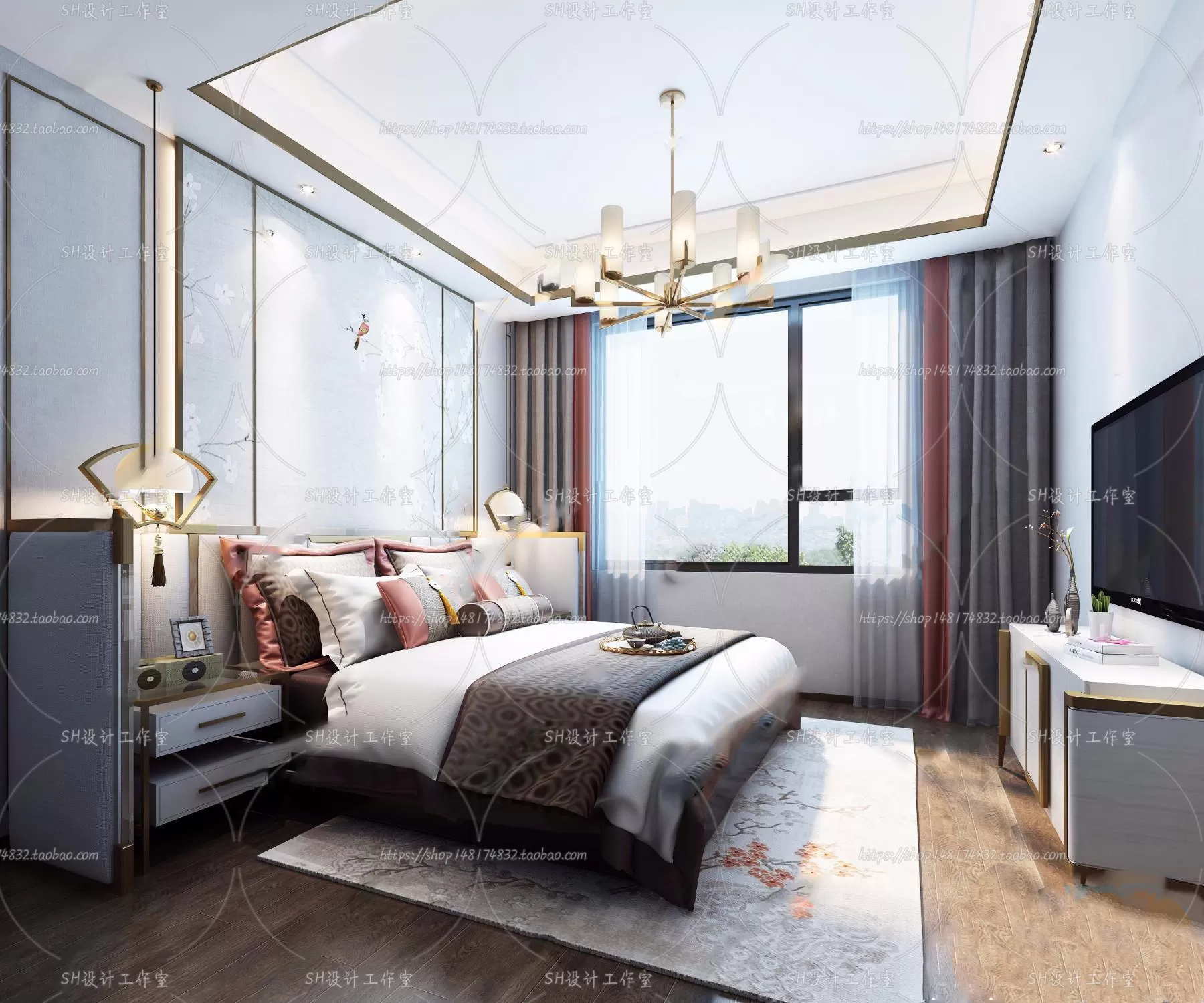 BEDROOM 3D SCENES – VRAY RENDER – 591