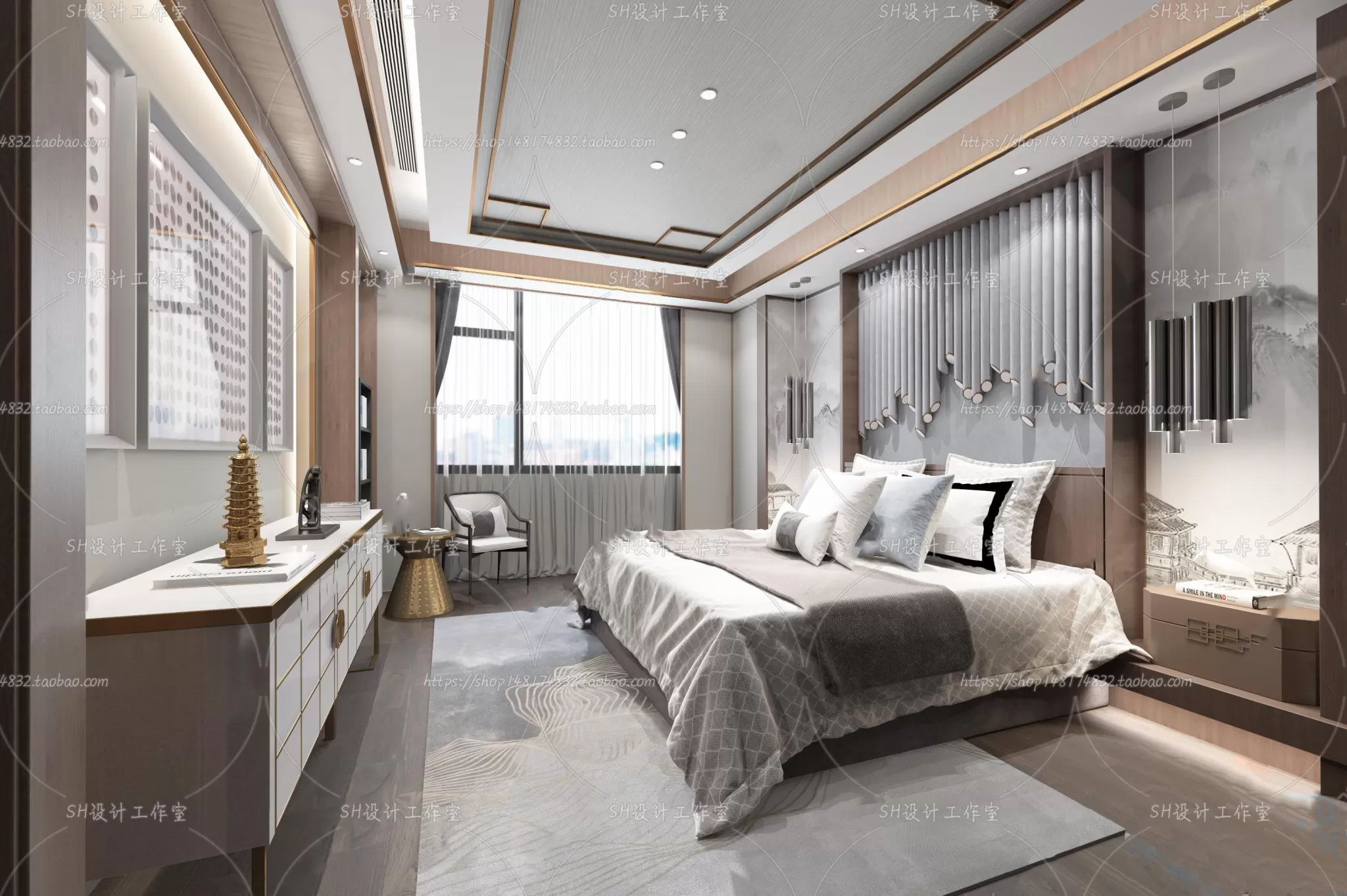 BEDROOM 3D SCENES – VRAY RENDER – 592